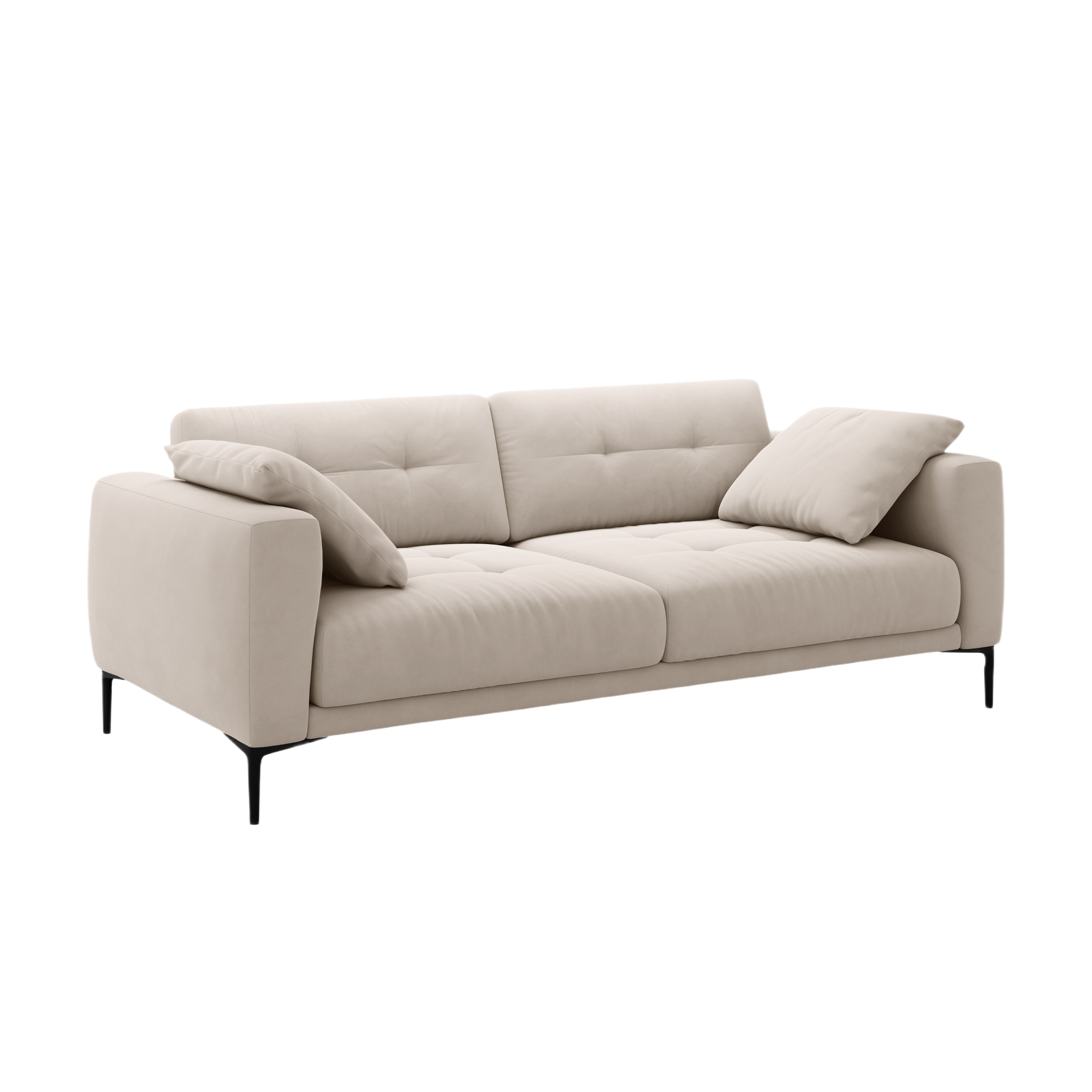 Velvet sofa for 4 people BEMY beige