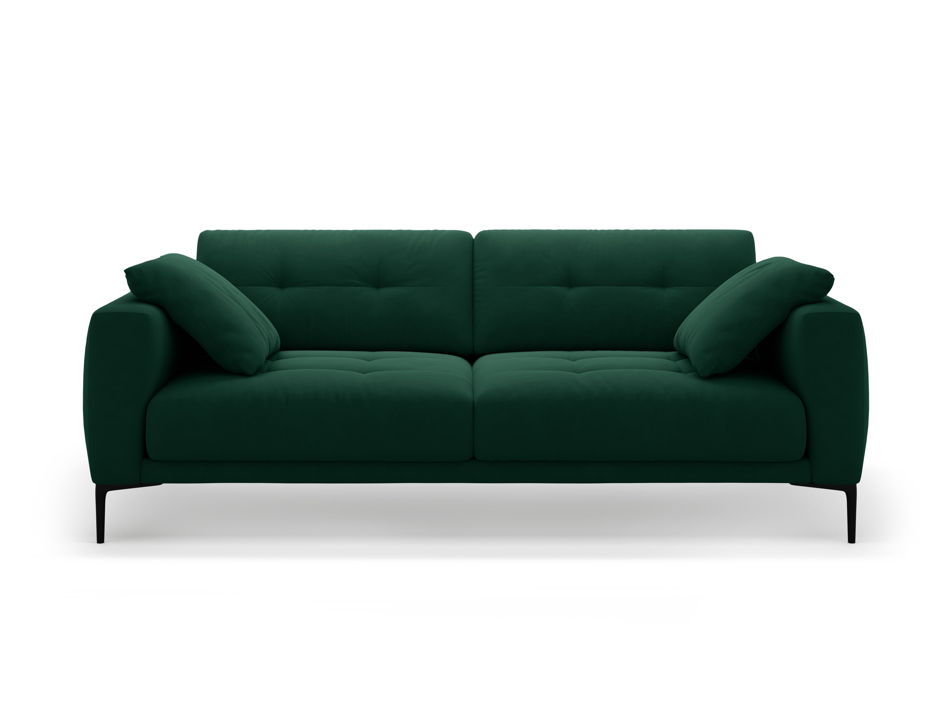 Velvet sofa for 4 people BEMY bottle green