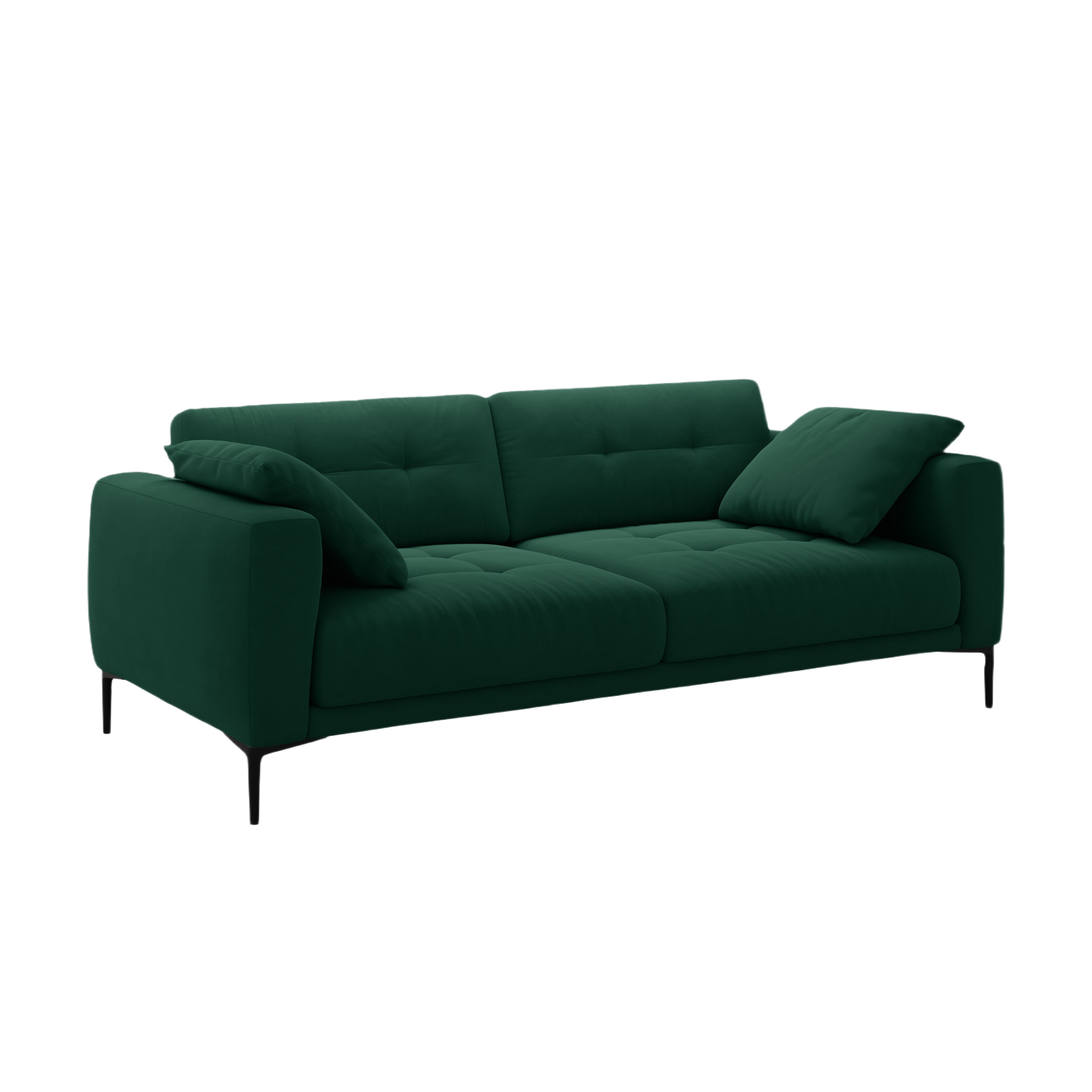 Velvet sofa for 4 people BEMY bottle green