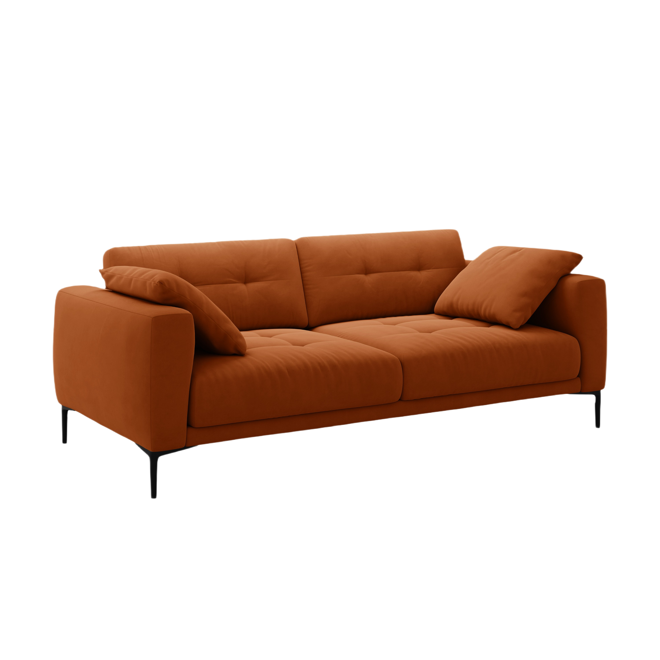 Sofa aksamitna 4-osobowa BEMY terracotta