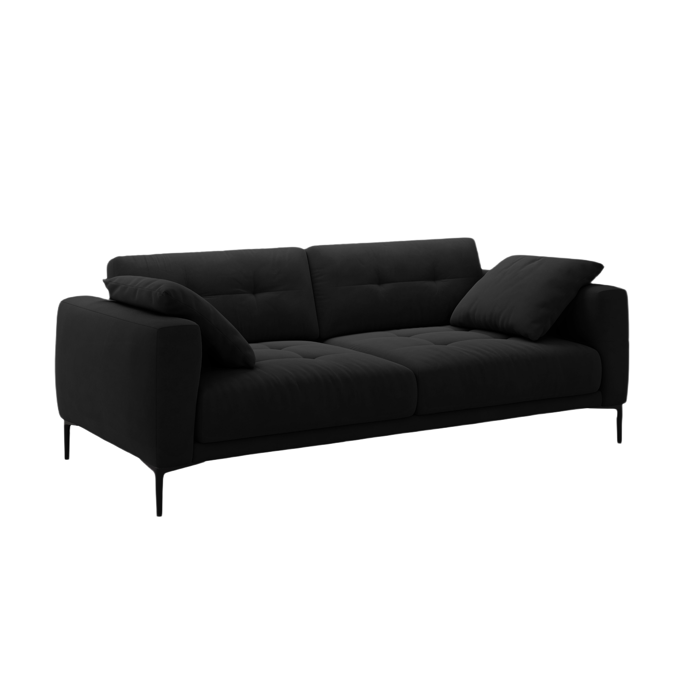 Velvet sofa for 4 people BEMY black