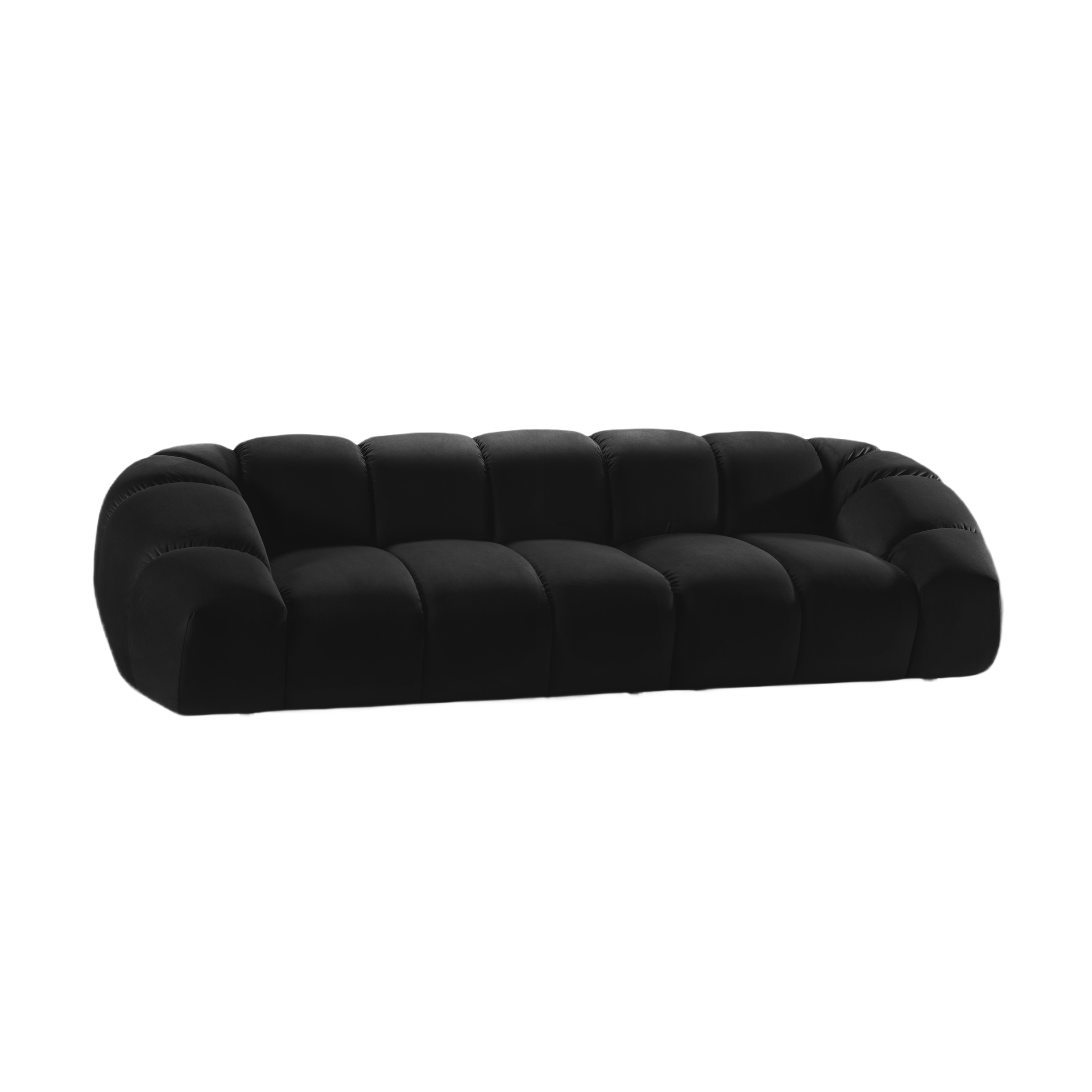 Sofa aus Samt für 4 Personen DIANA schwarz