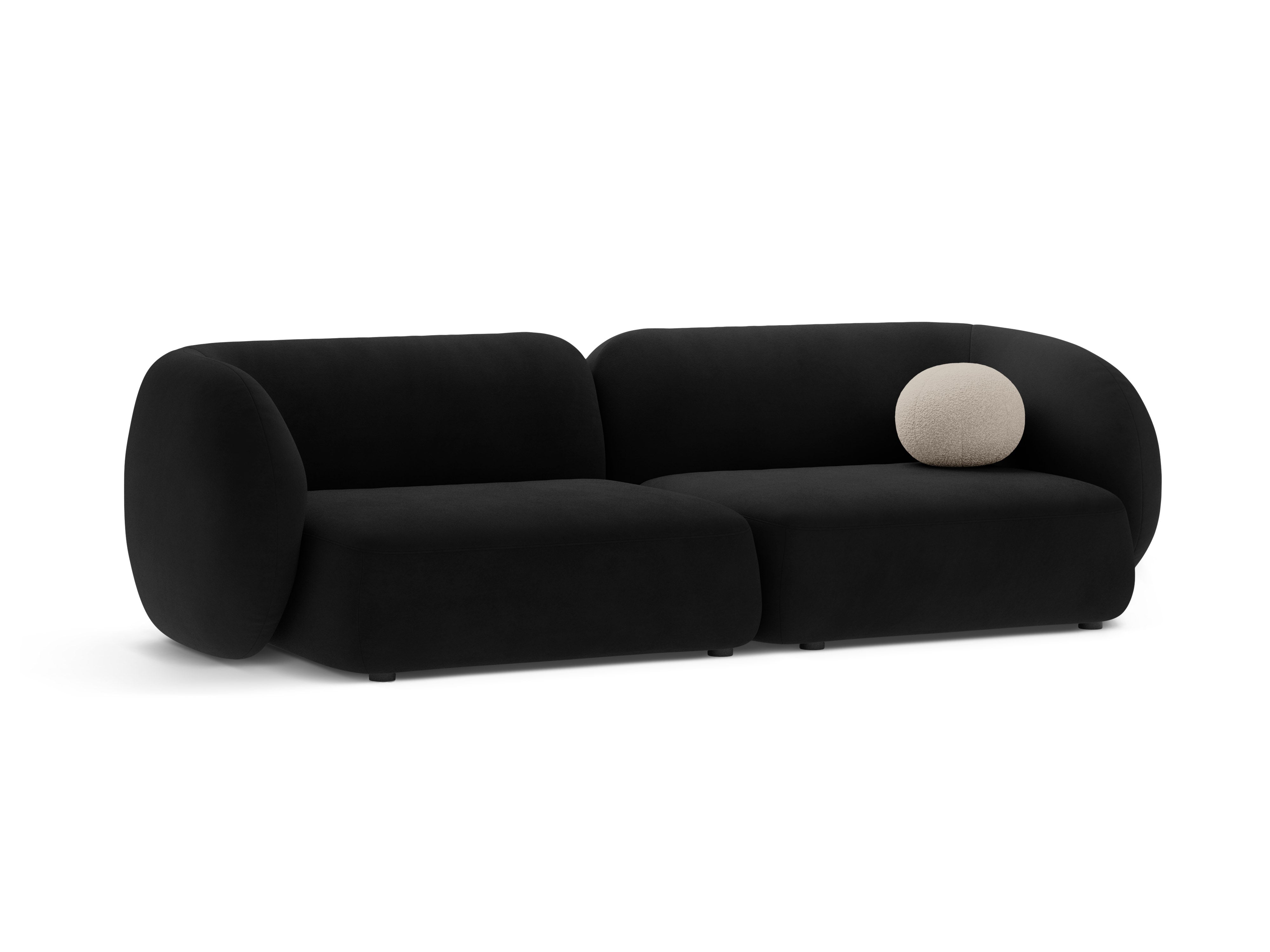 Sofa für 4 Personen aus schwarzem Samt KATE