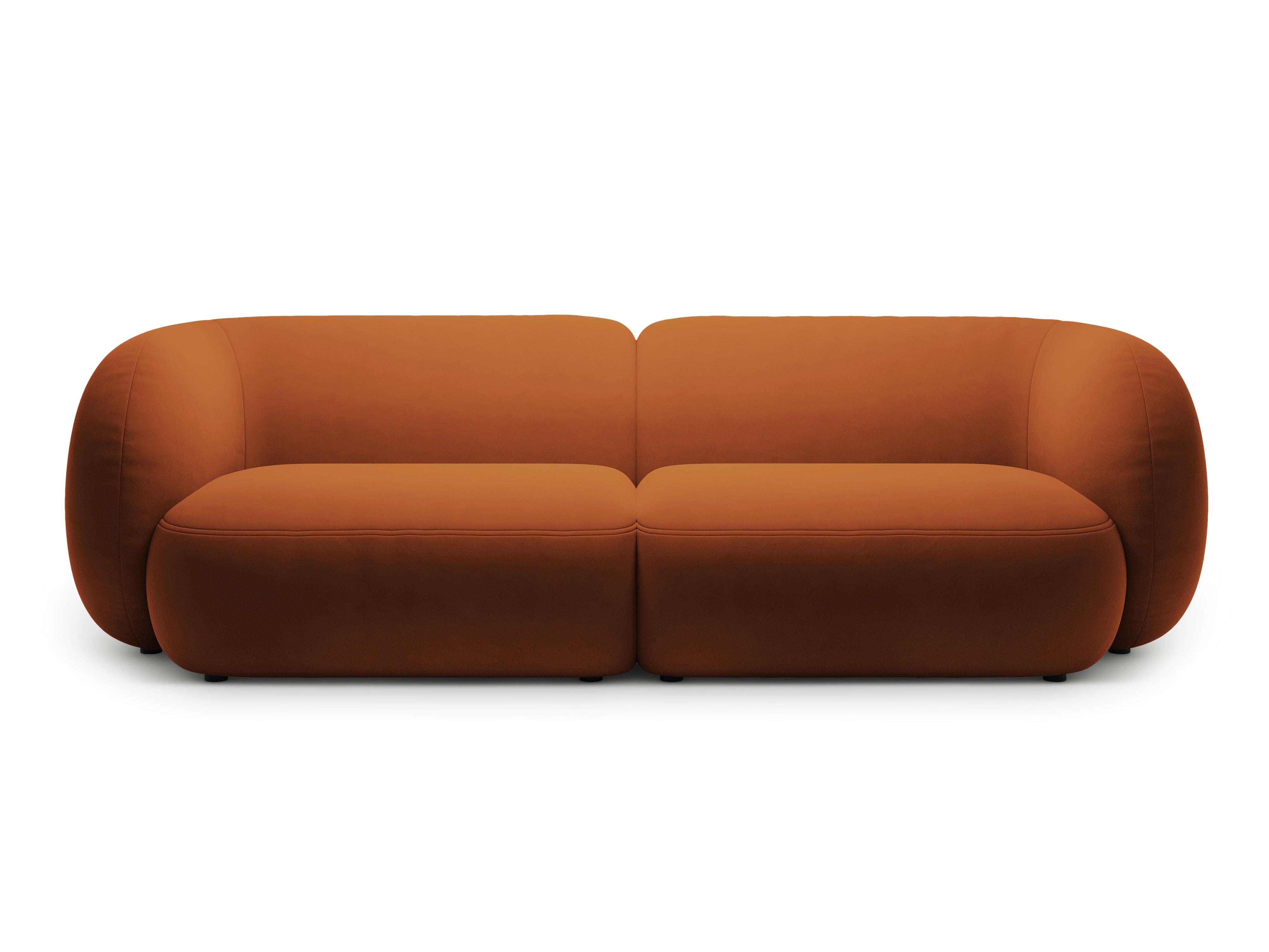 Sofa für 4 Personen aus Samt KATE terrakotta