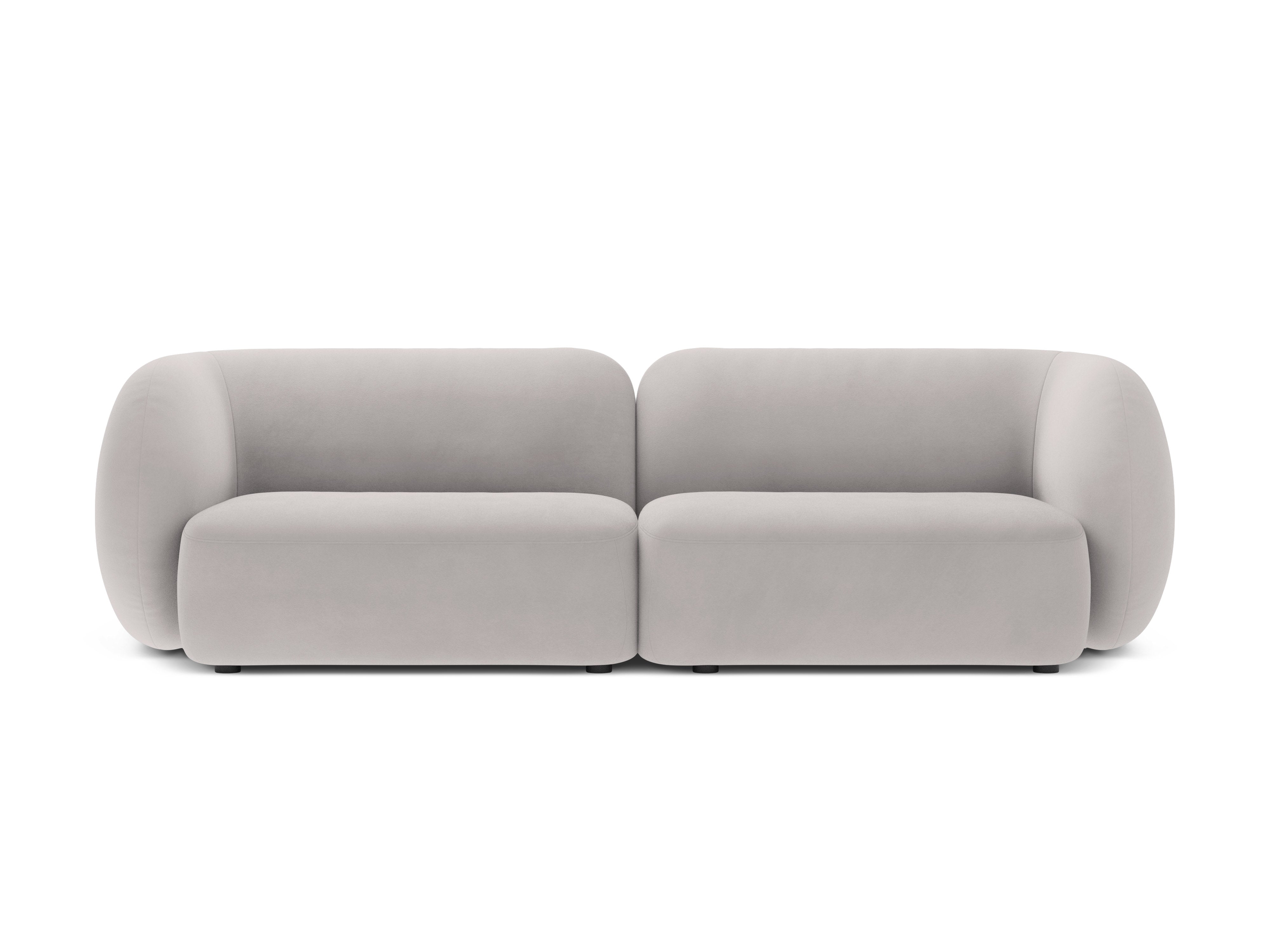 4-seater velvet sofa KATE light gray