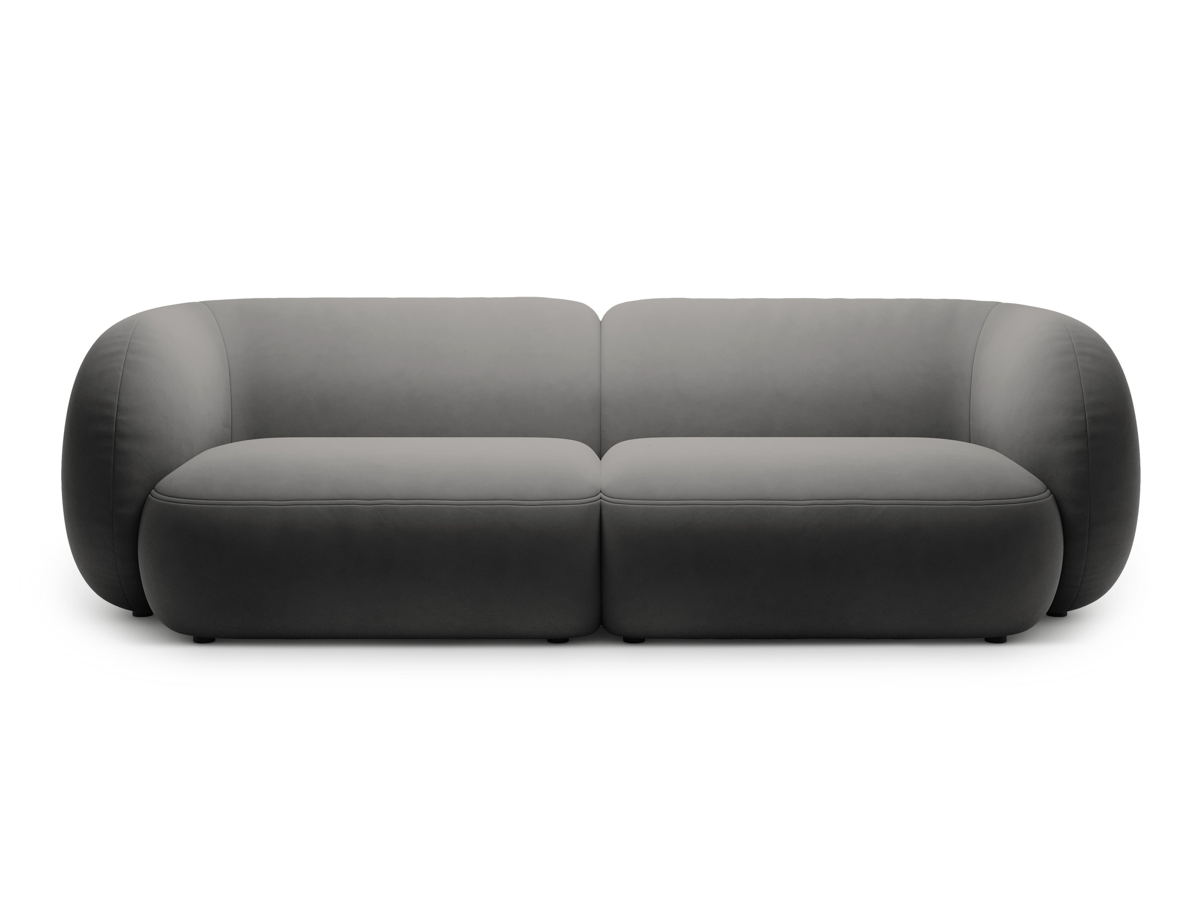 Sofa für 4 Personen aus Samt KATE dunkelgrau