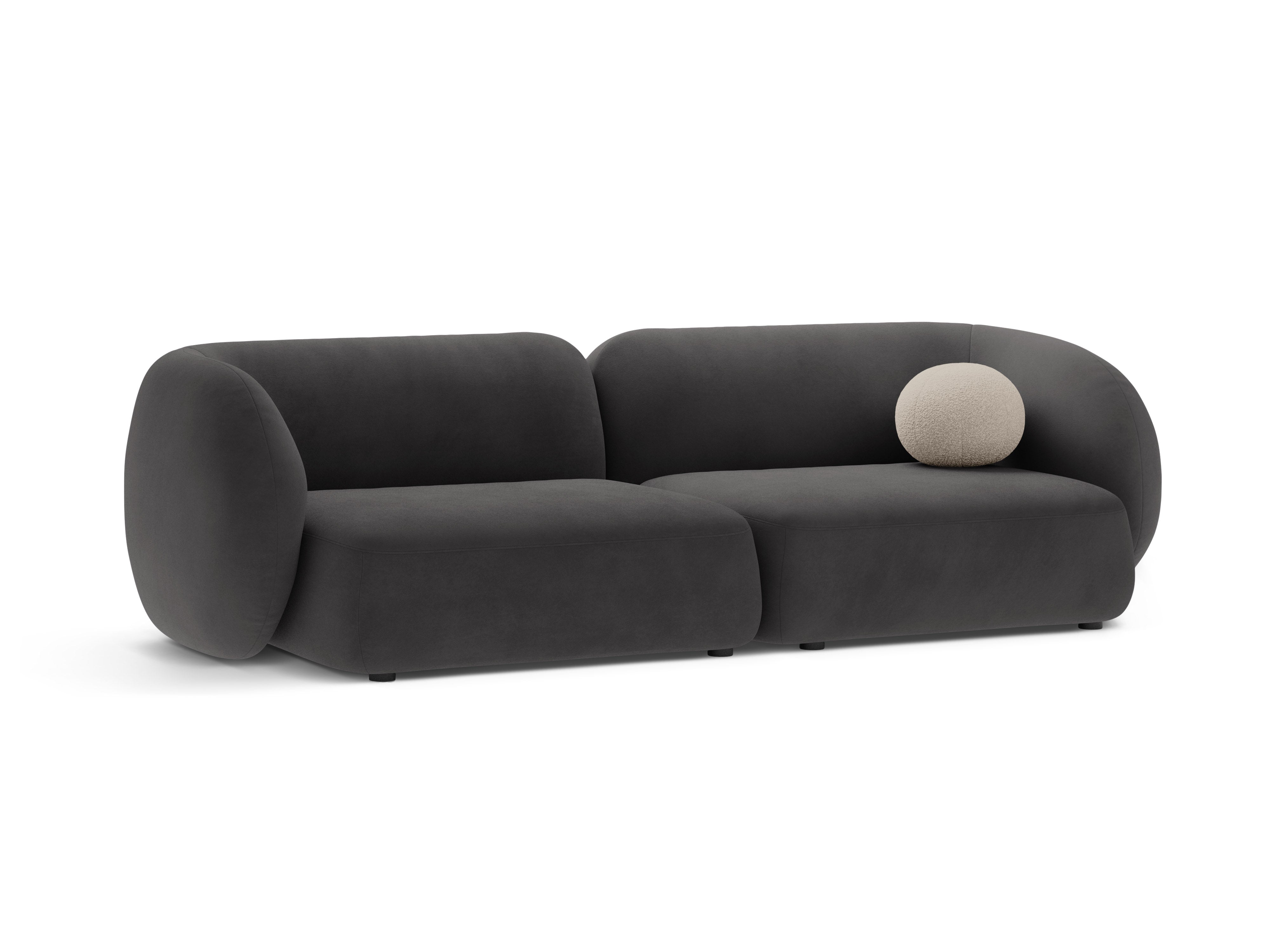 Sofa für 4 Personen aus Samt KATE dunkelgrau