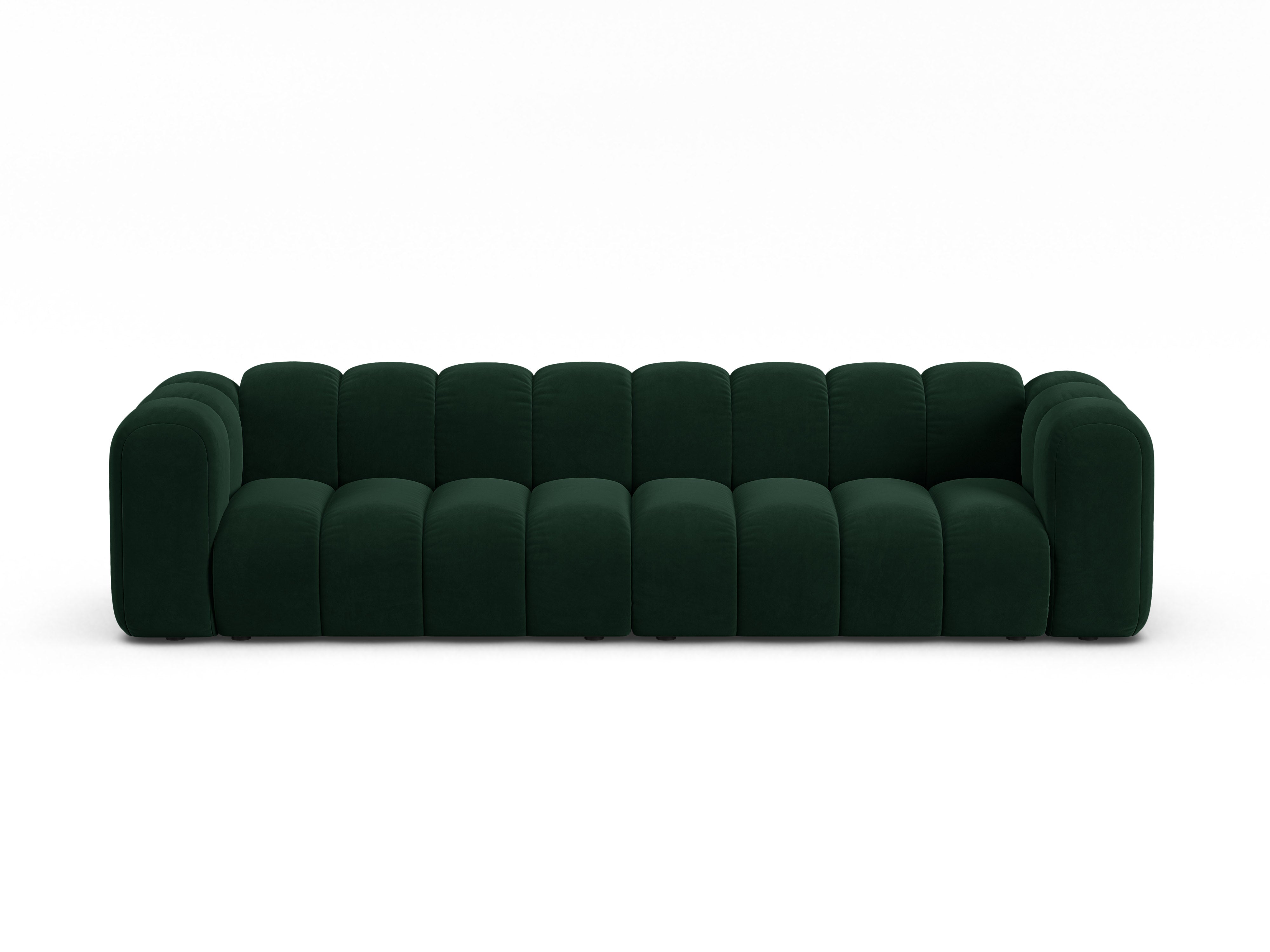 Sofa aus Samt für 4 Personen LUPINE flaschengrün