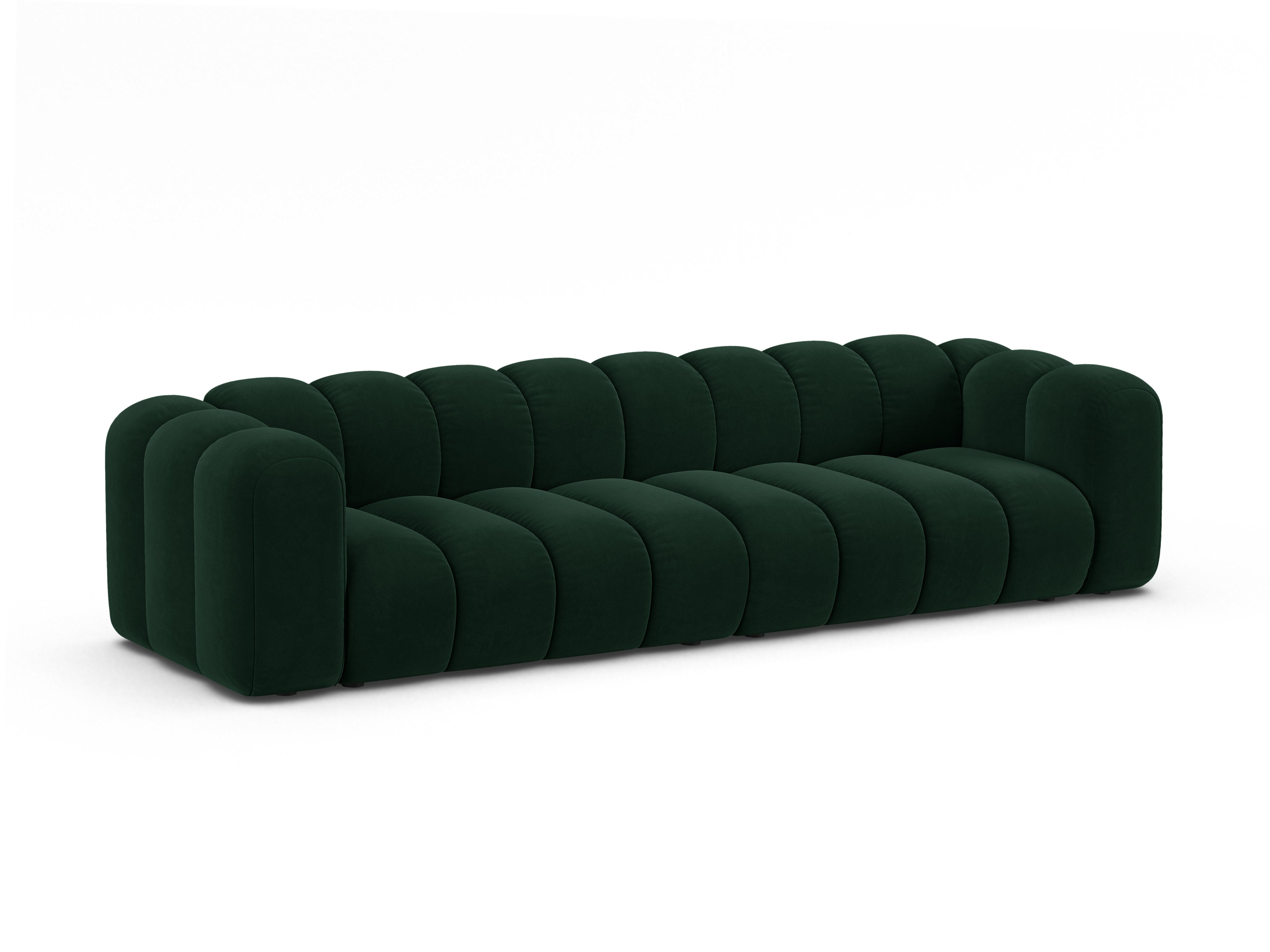 Sofa aus Samt für 4 Personen LUPINE flaschengrün