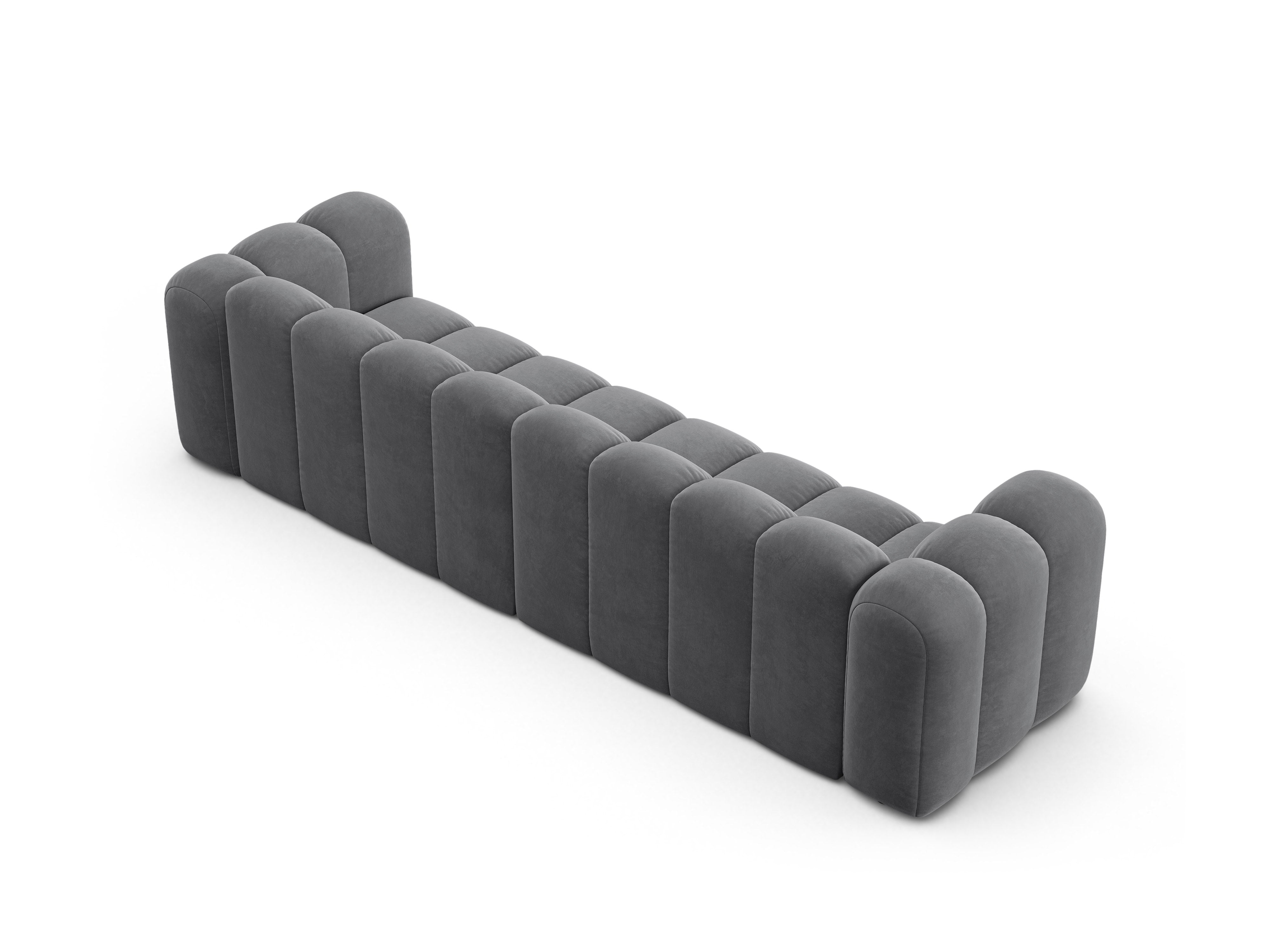 Sofa aus Samt für 4 Personen LUPINE grau