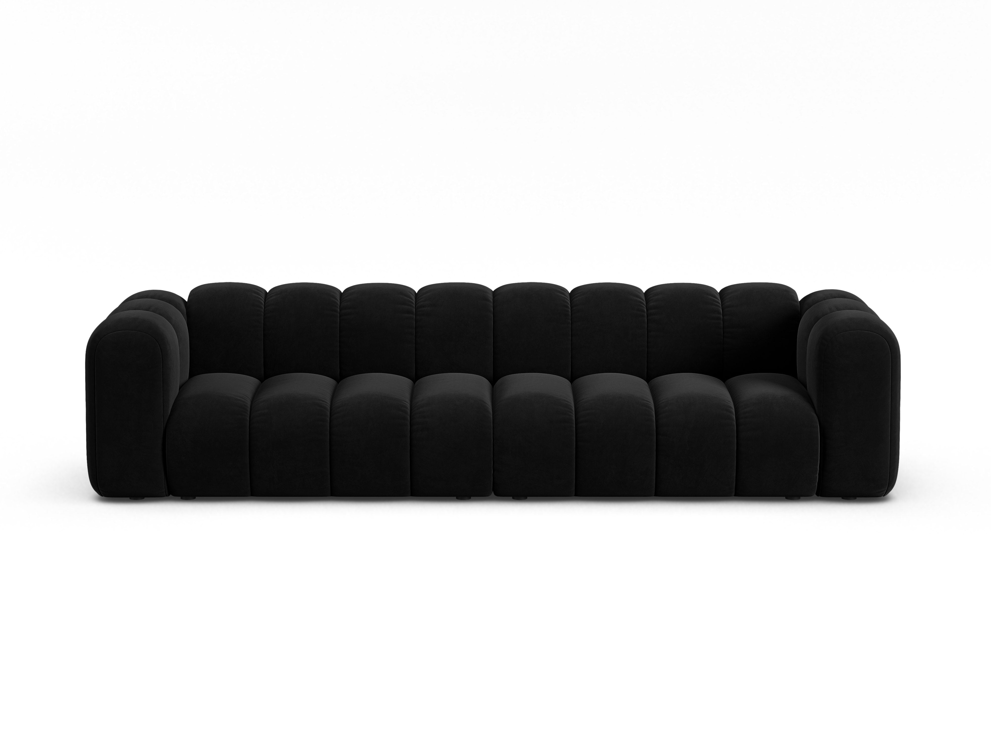 Sofa aus Samt für 4 Personen LUPINE schwarz