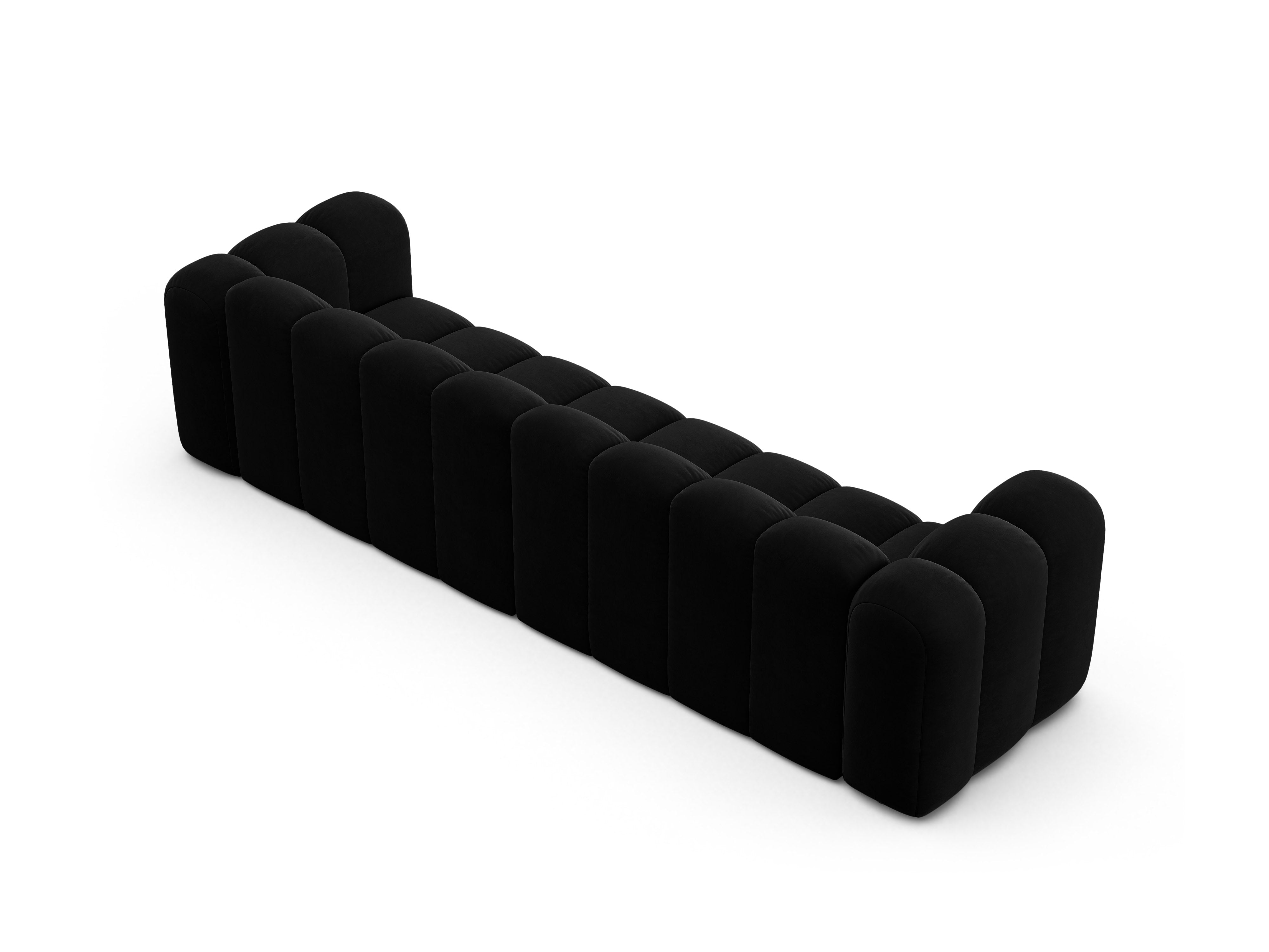 Sofa aus Samt für 4 Personen LUPINE schwarz