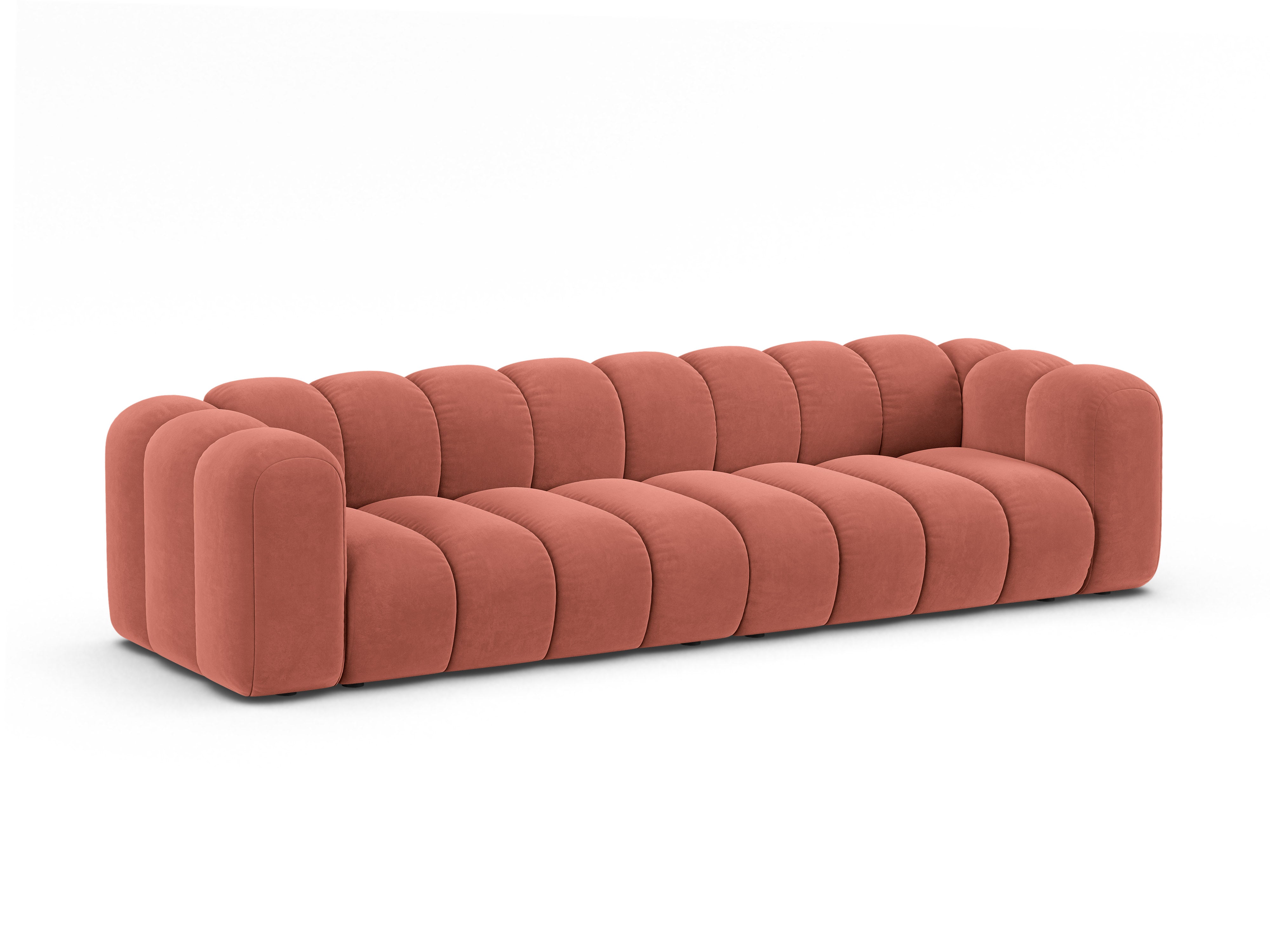 Sofa aus Samt für 4 Personen LUPINE koralle