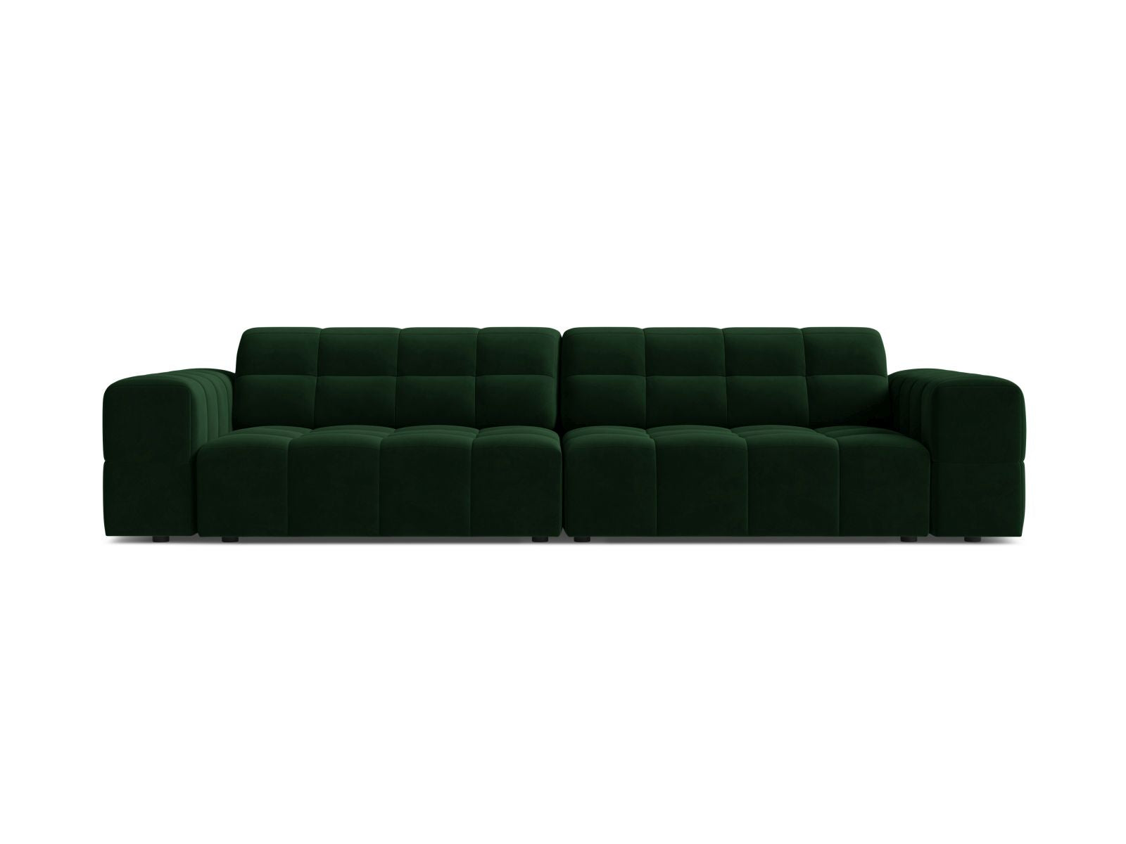 Sofa aksamitna 4-osobowa JENNIFER butelkowa zieleń Bluvel – Micadoni