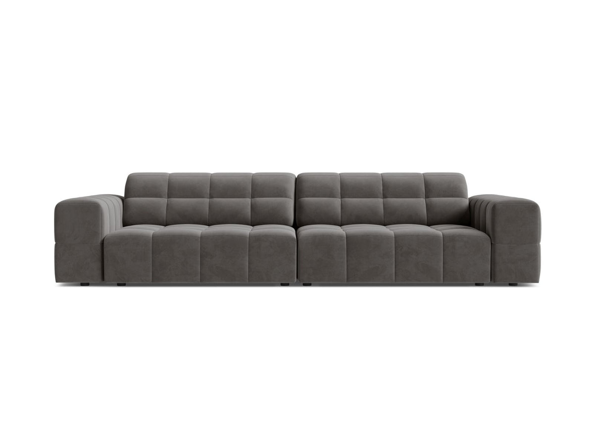 Sofa aksamitna 4-osobowa JENNIFER jasnoszary Bluvel – Micadoni