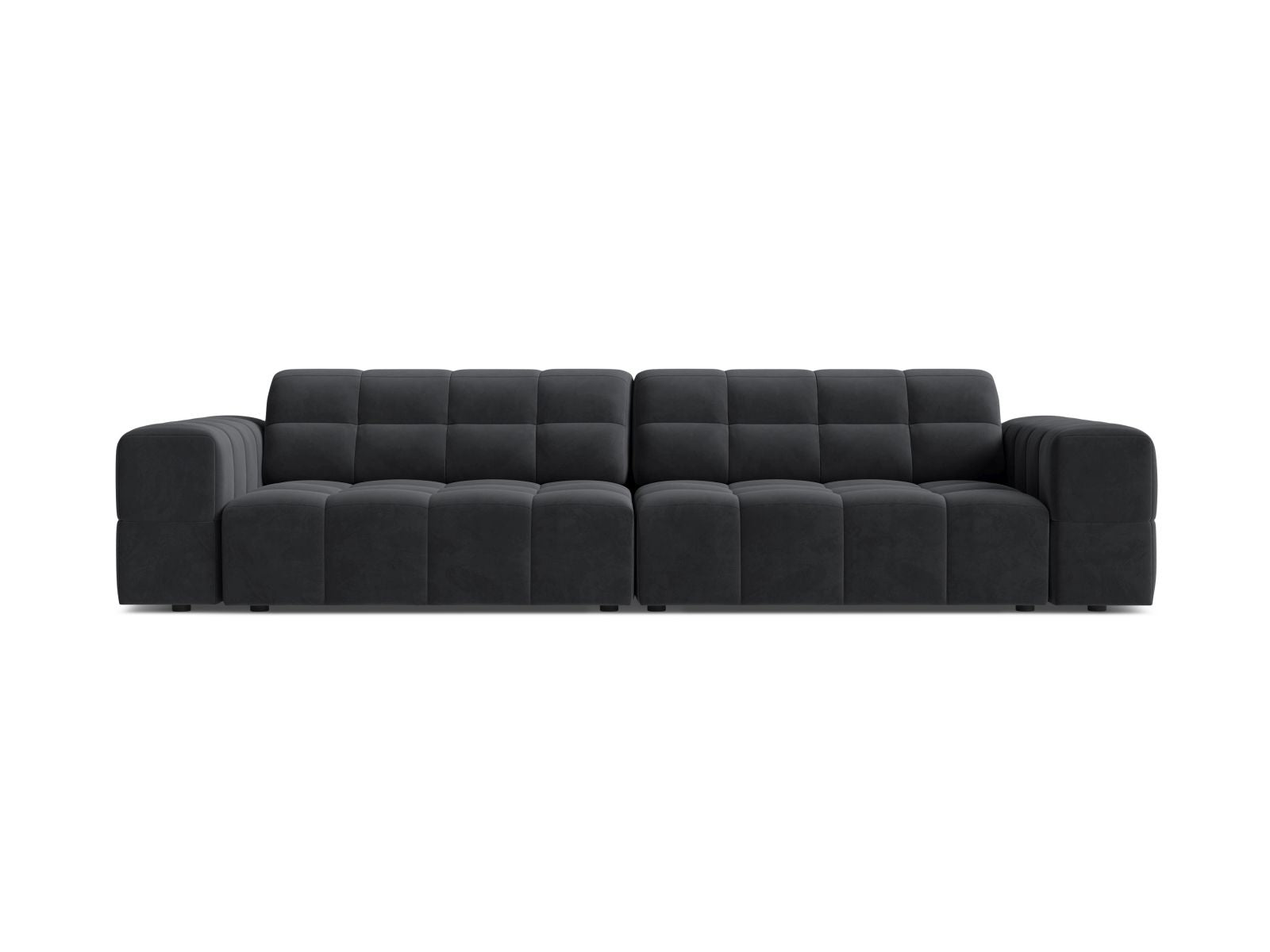 Sofa aksamitna 4-osobowa JENNIFER szary Bluvel – Micadoni