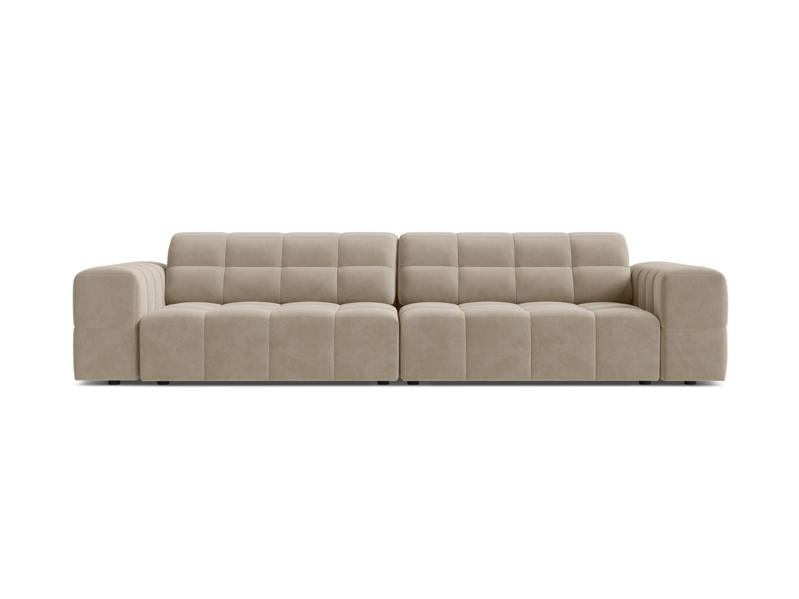 Sofa aksamitna 4-osobowa JENNIFER ciemnobeżowy Bluvel – Micadoni