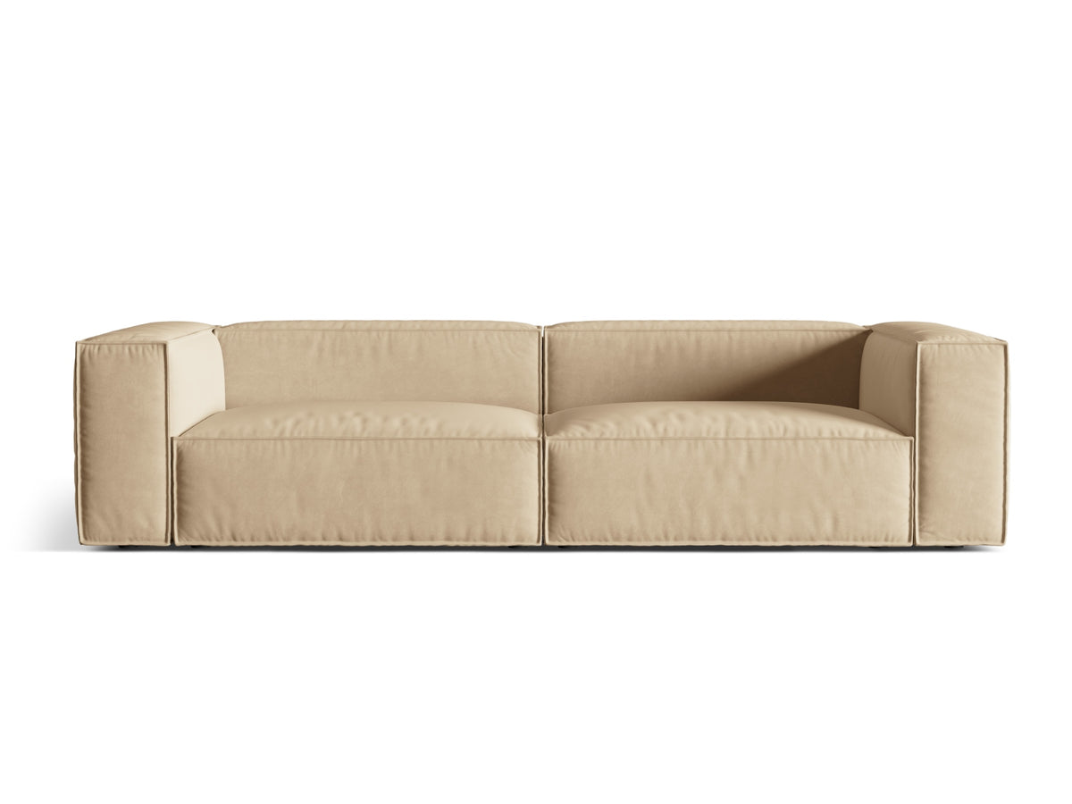 Sofa aksamitna 5-osobowa NURIA nude – Micadoni