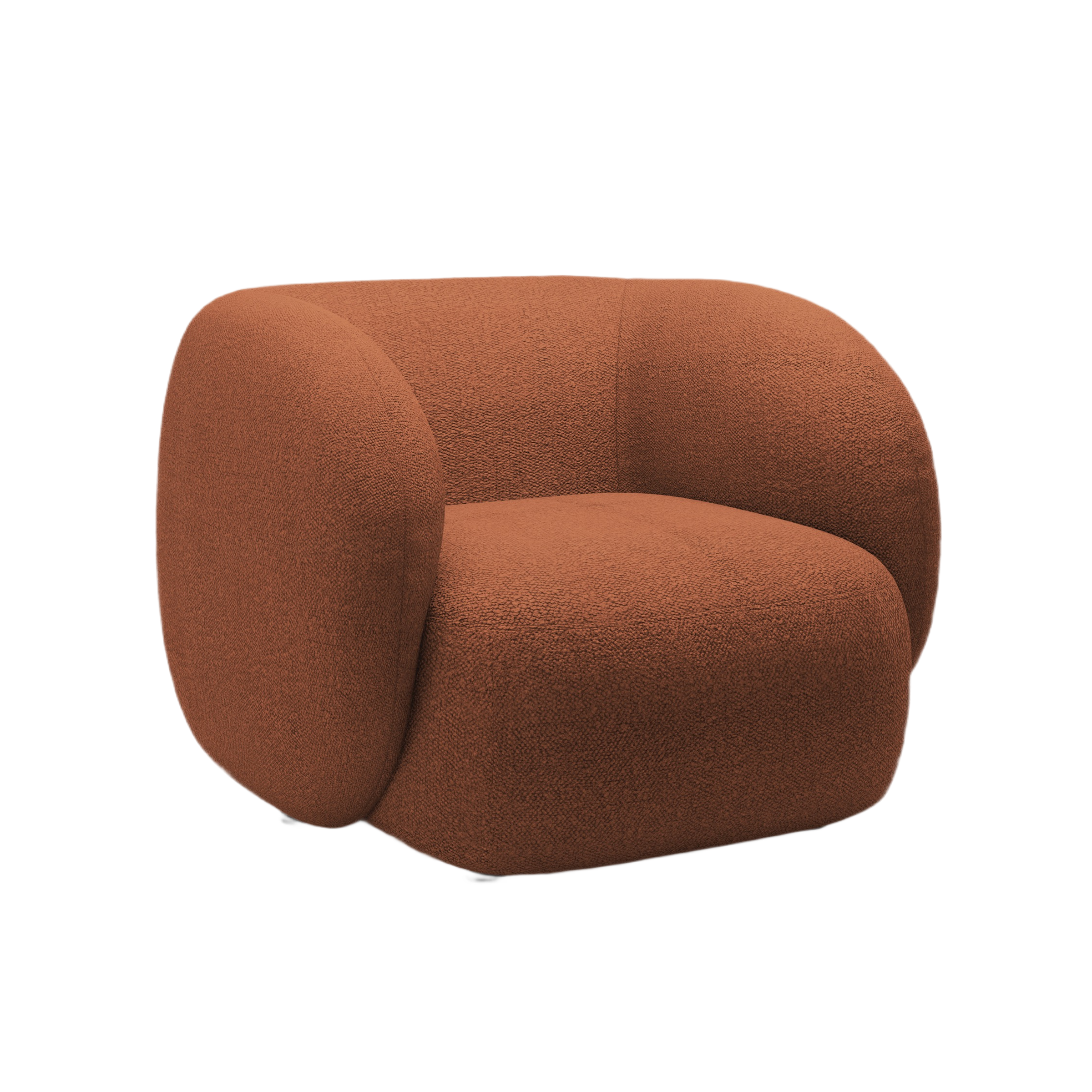 KATE terracotta boucle armchair