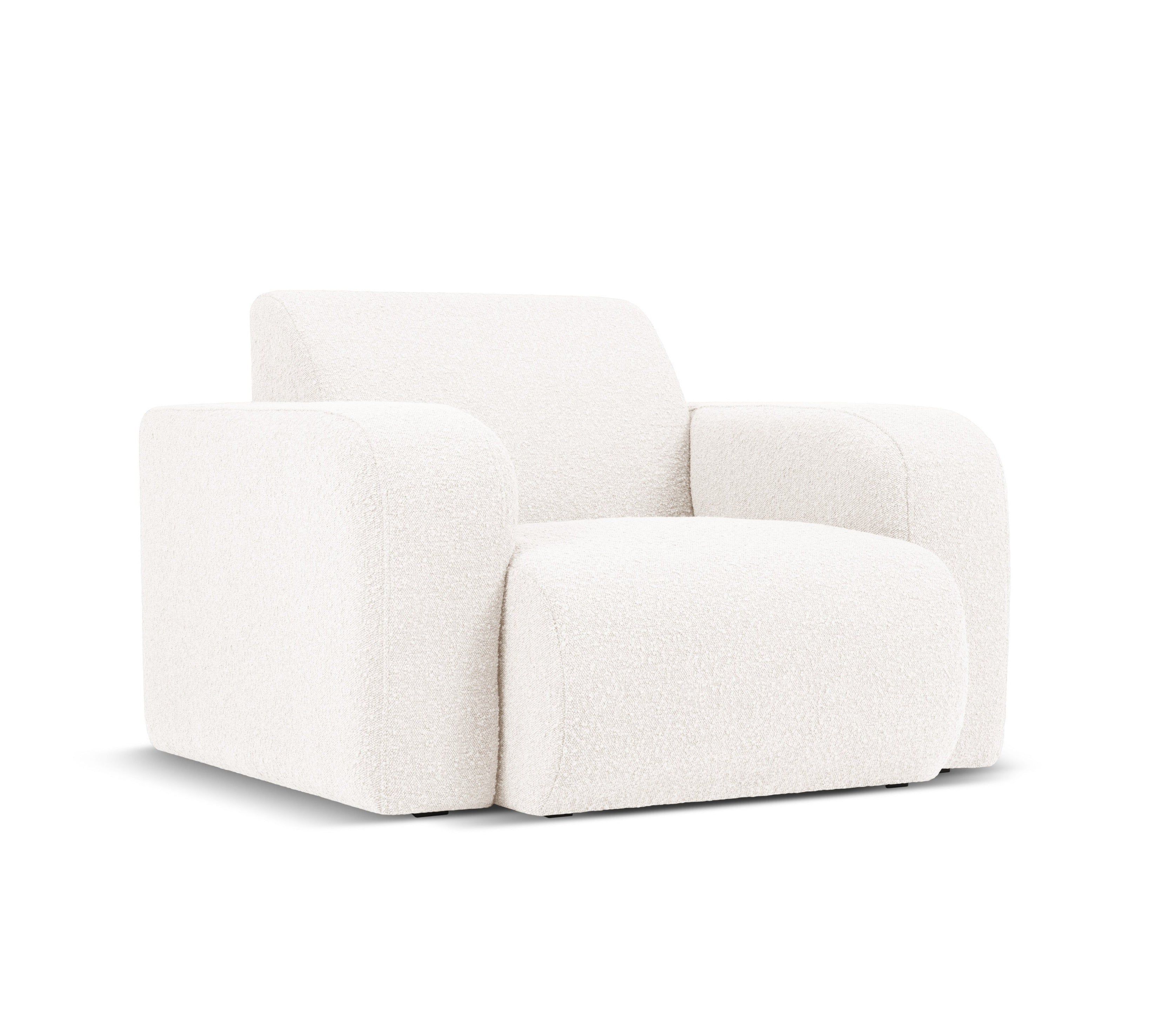 Fotel w tkaninie boucle MOLINO biały Micadoni Eye on Design