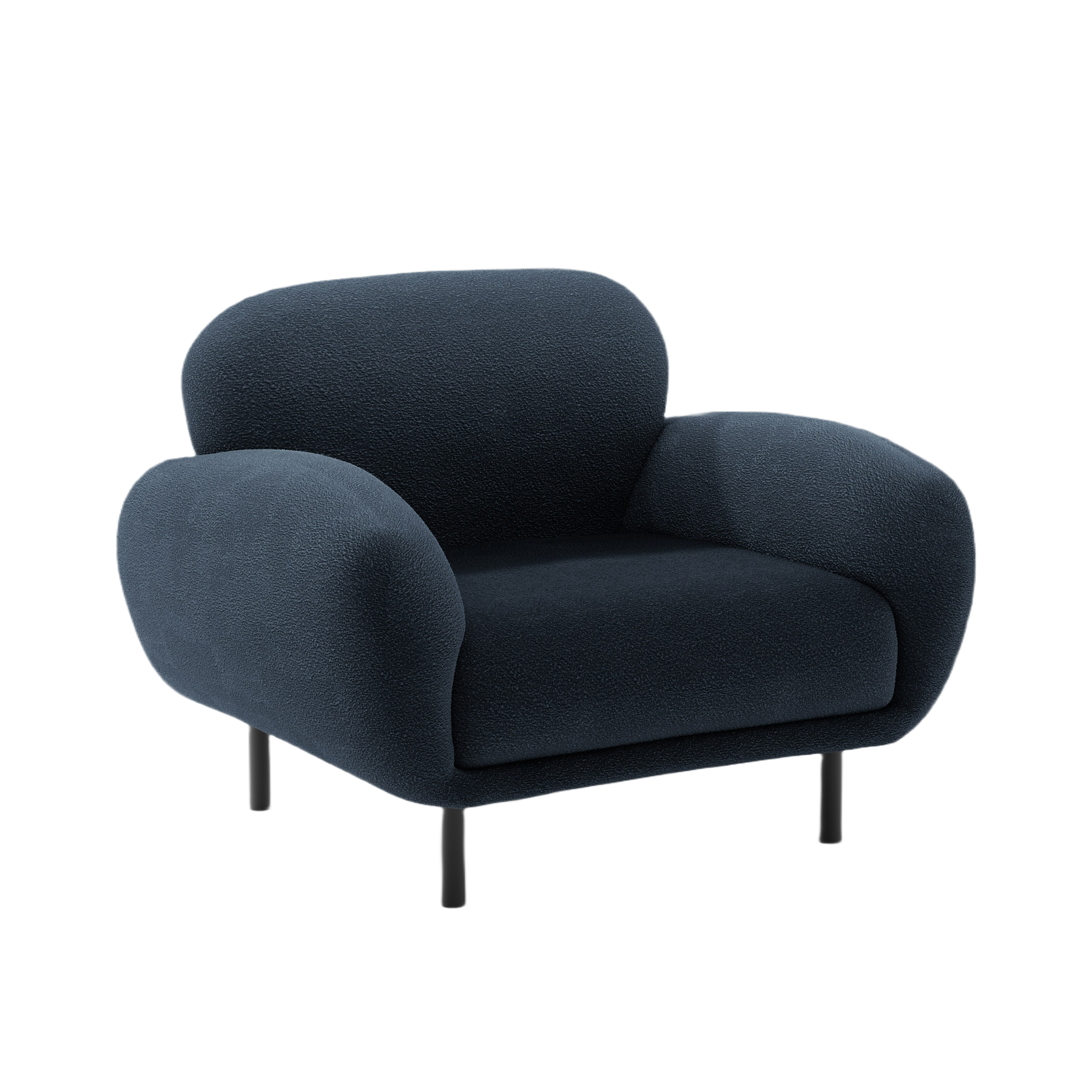 POPPY dark blue boucle armchair