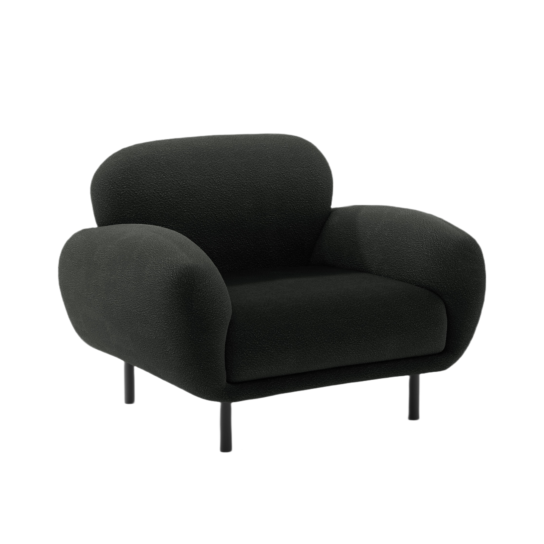 POPPY black boucle armchair