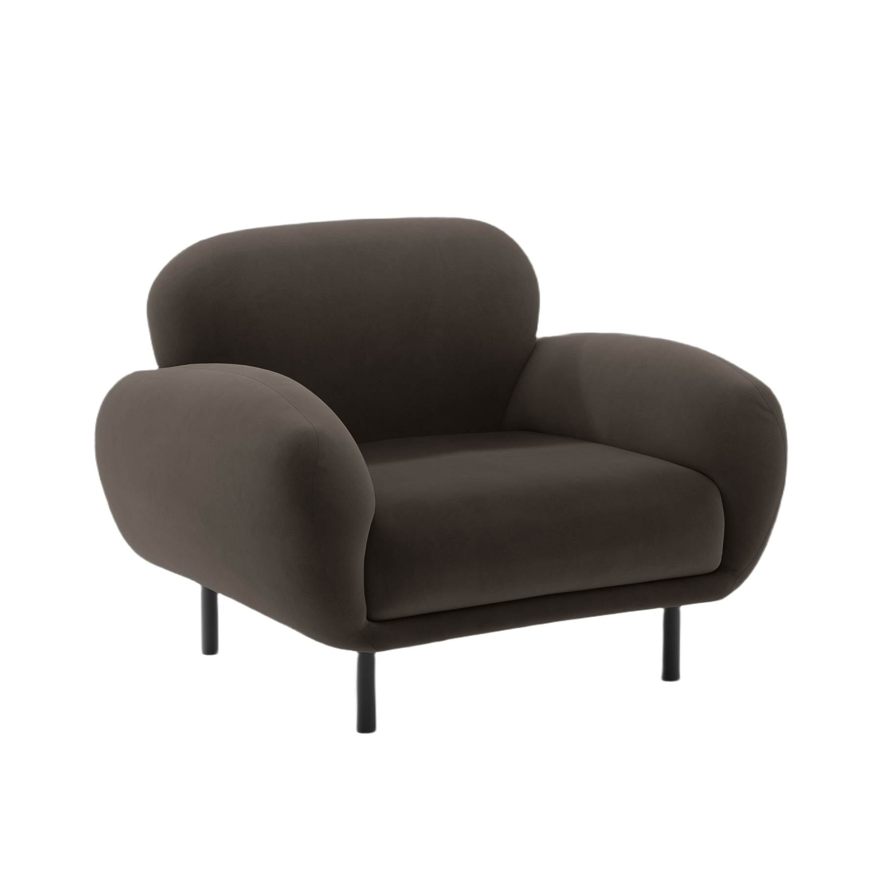 Velvet Armchair POPPY Ebony