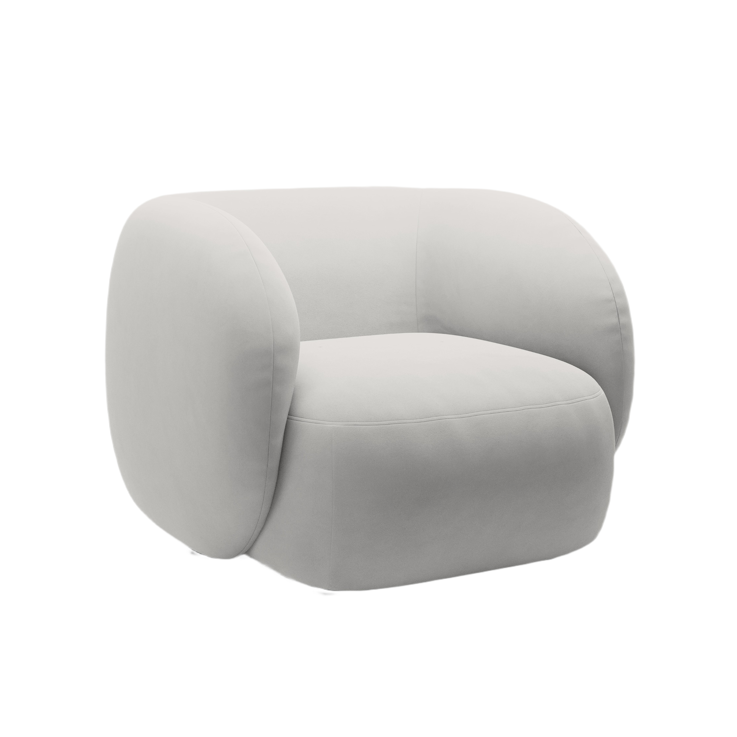 Velvet armchair KATE light gray
