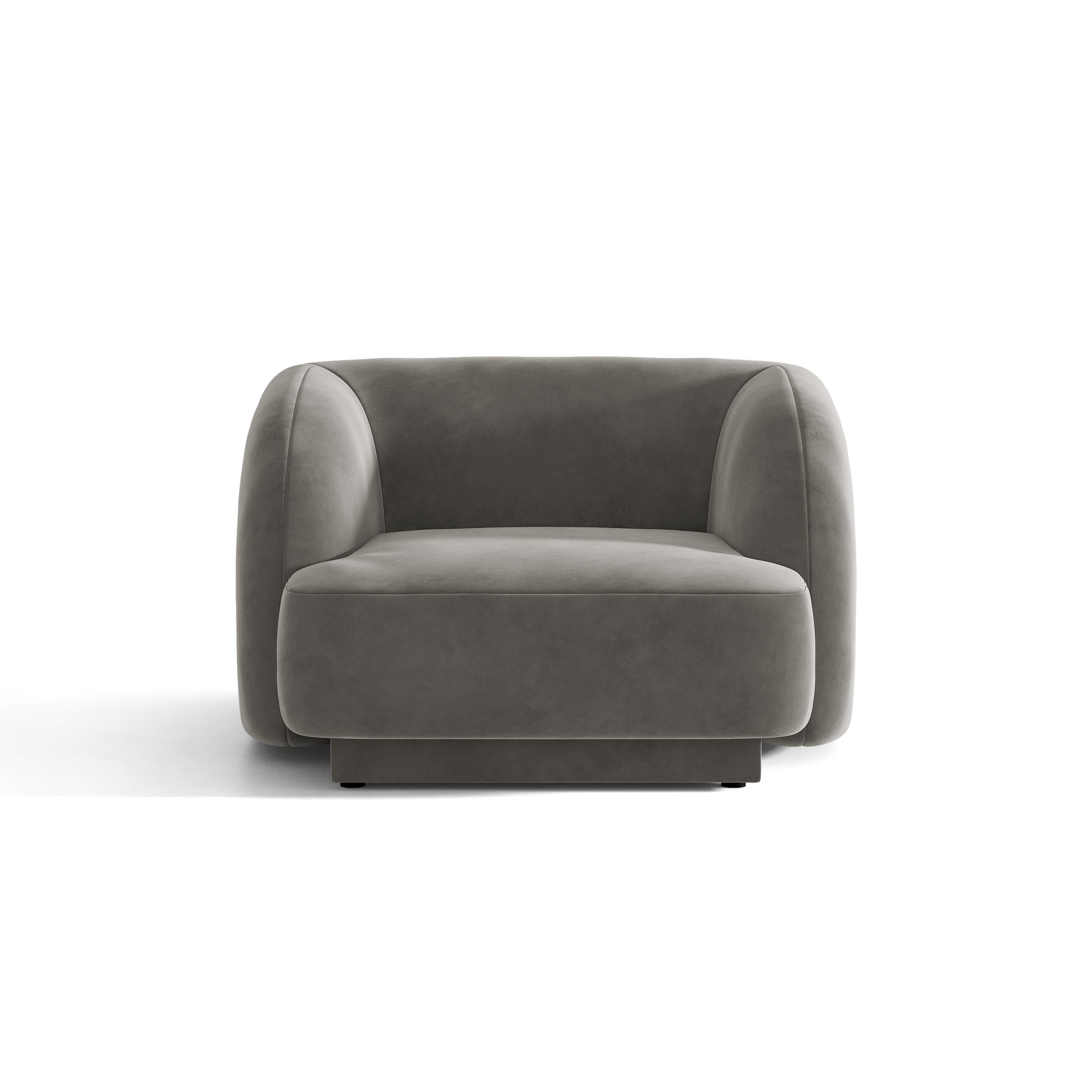 Miley Jasnoszary Velvet -Sessel