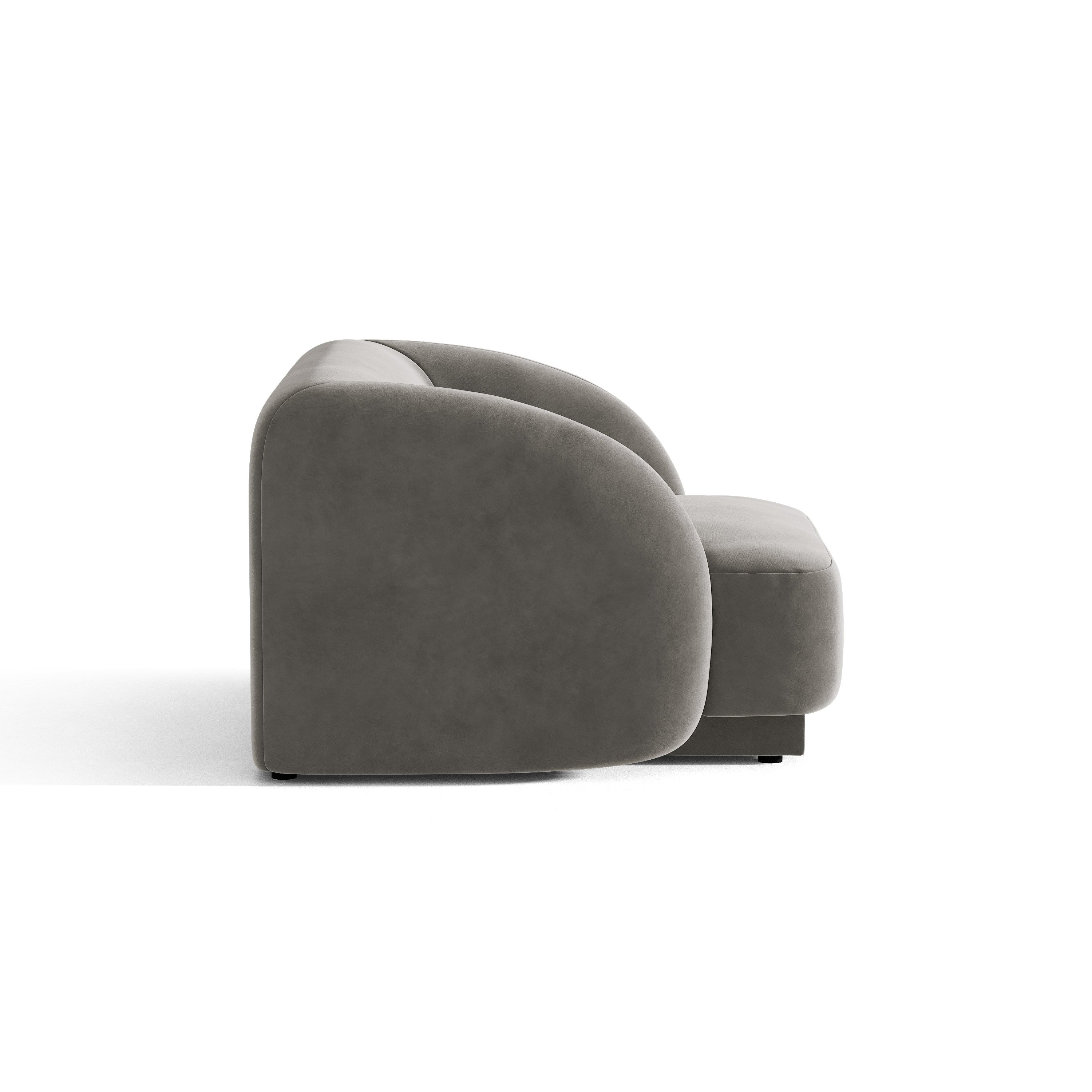 Miley Jasnoszary Velvet -Sessel