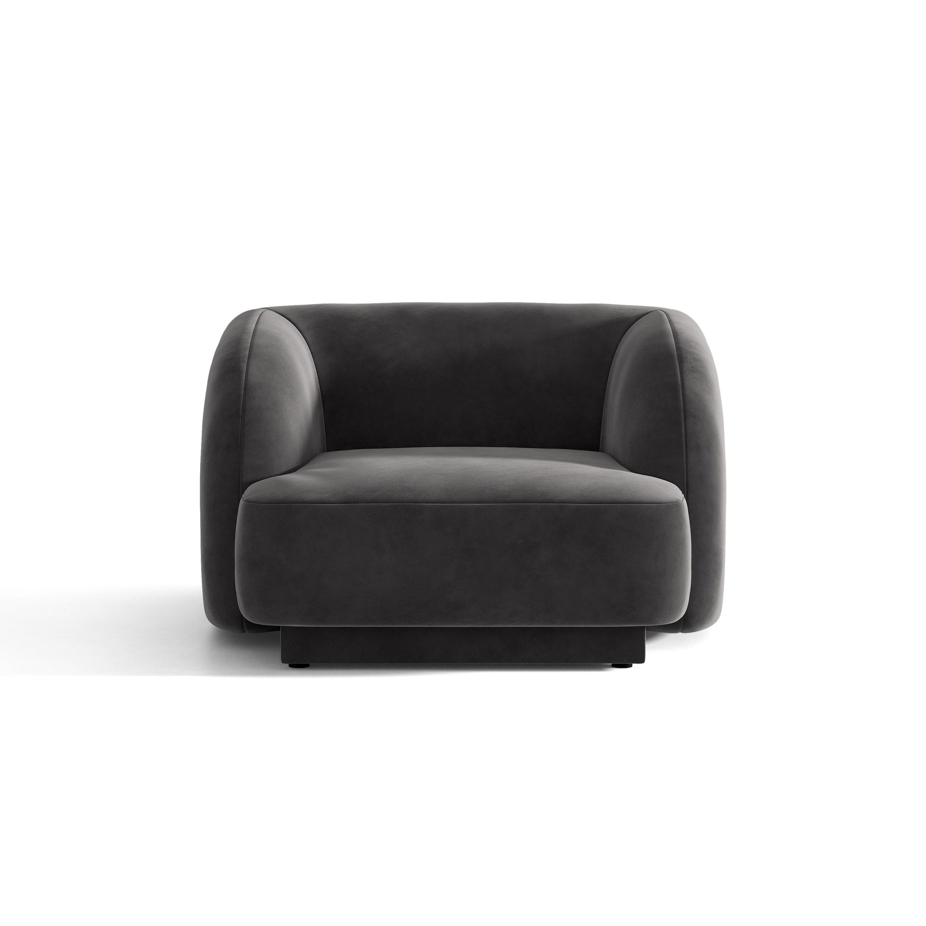 Miley Velvet Sessel dunkelgrau