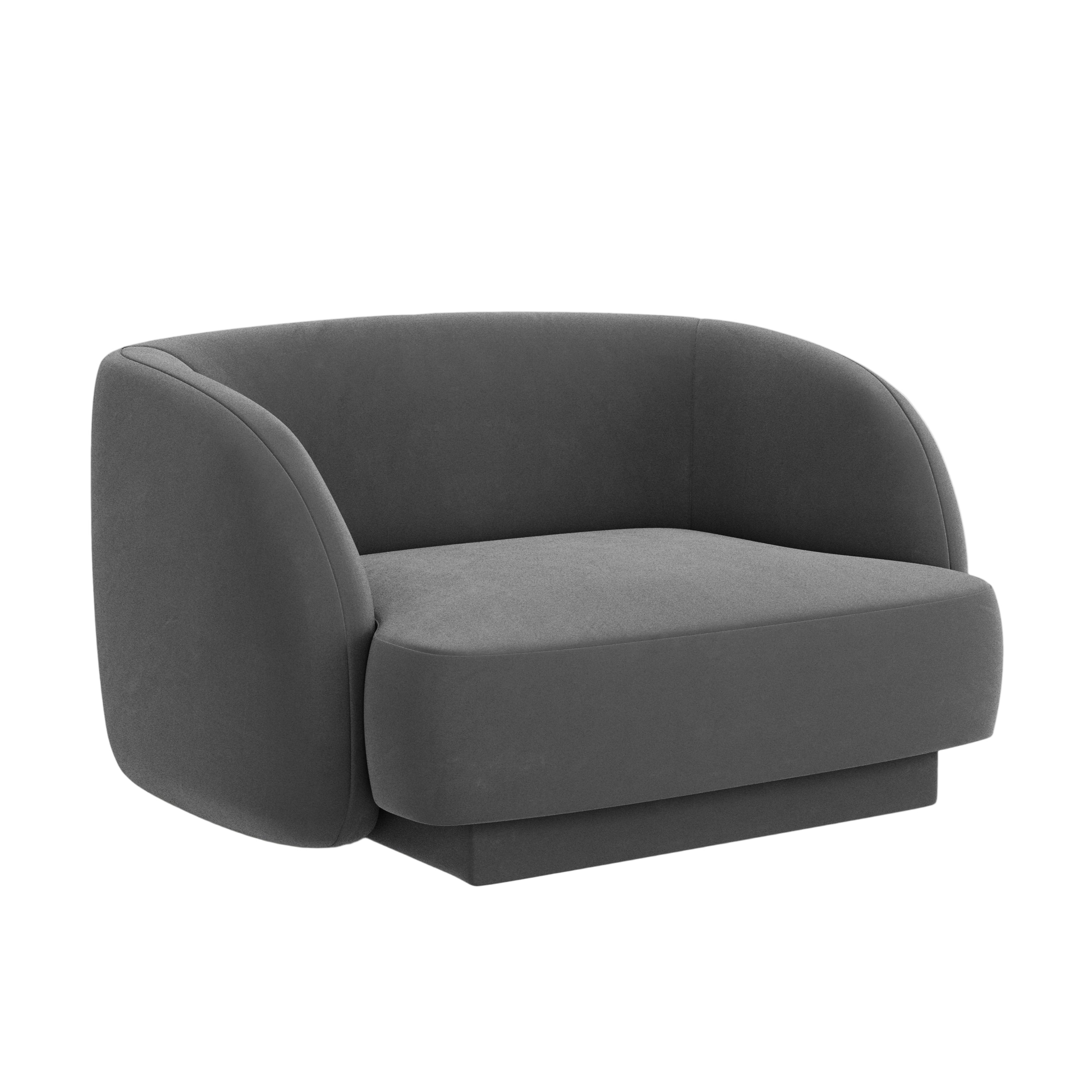 Fotel aksamitny MILEY ciemnoszary Micadoni    Eye on Design