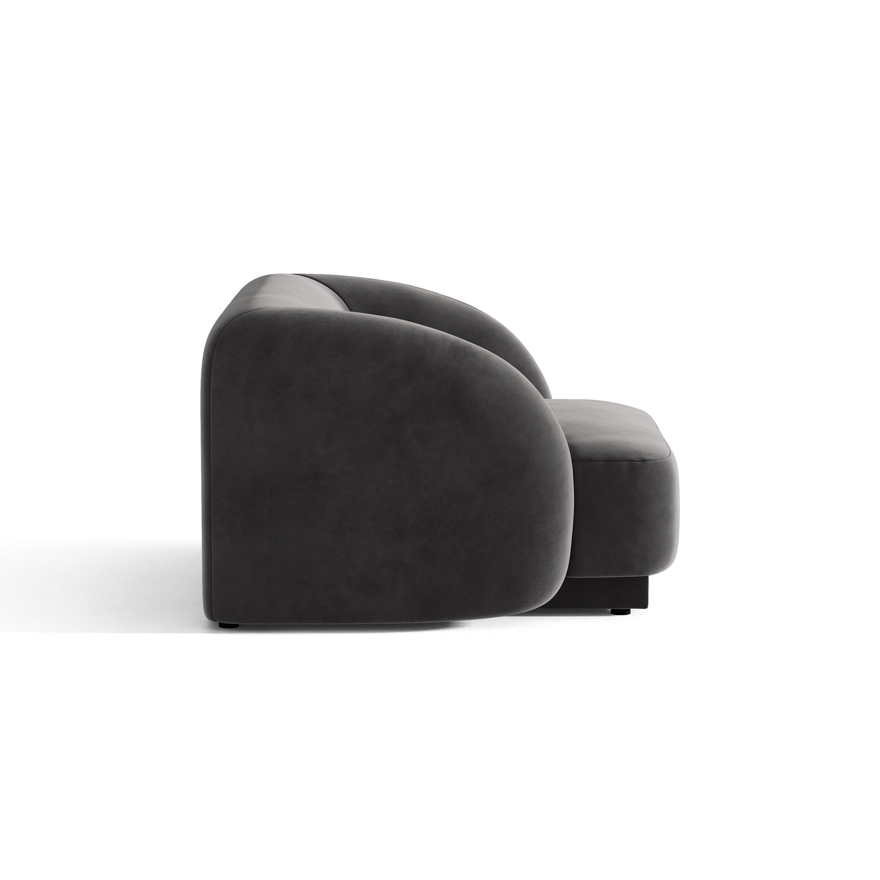 Miley Velvet Sessel dunkelgrau