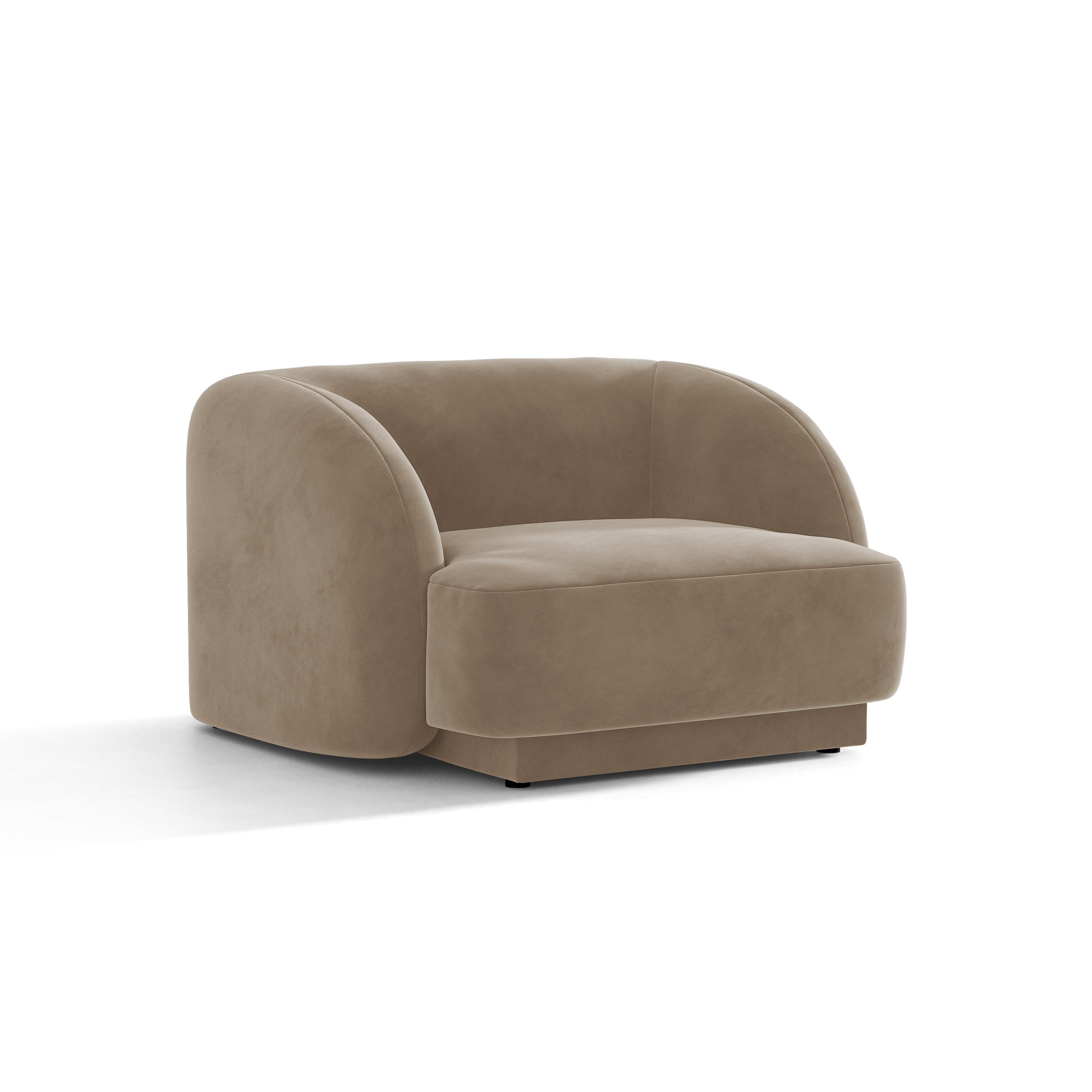 Miley Cappuccino Velvet -Sessel