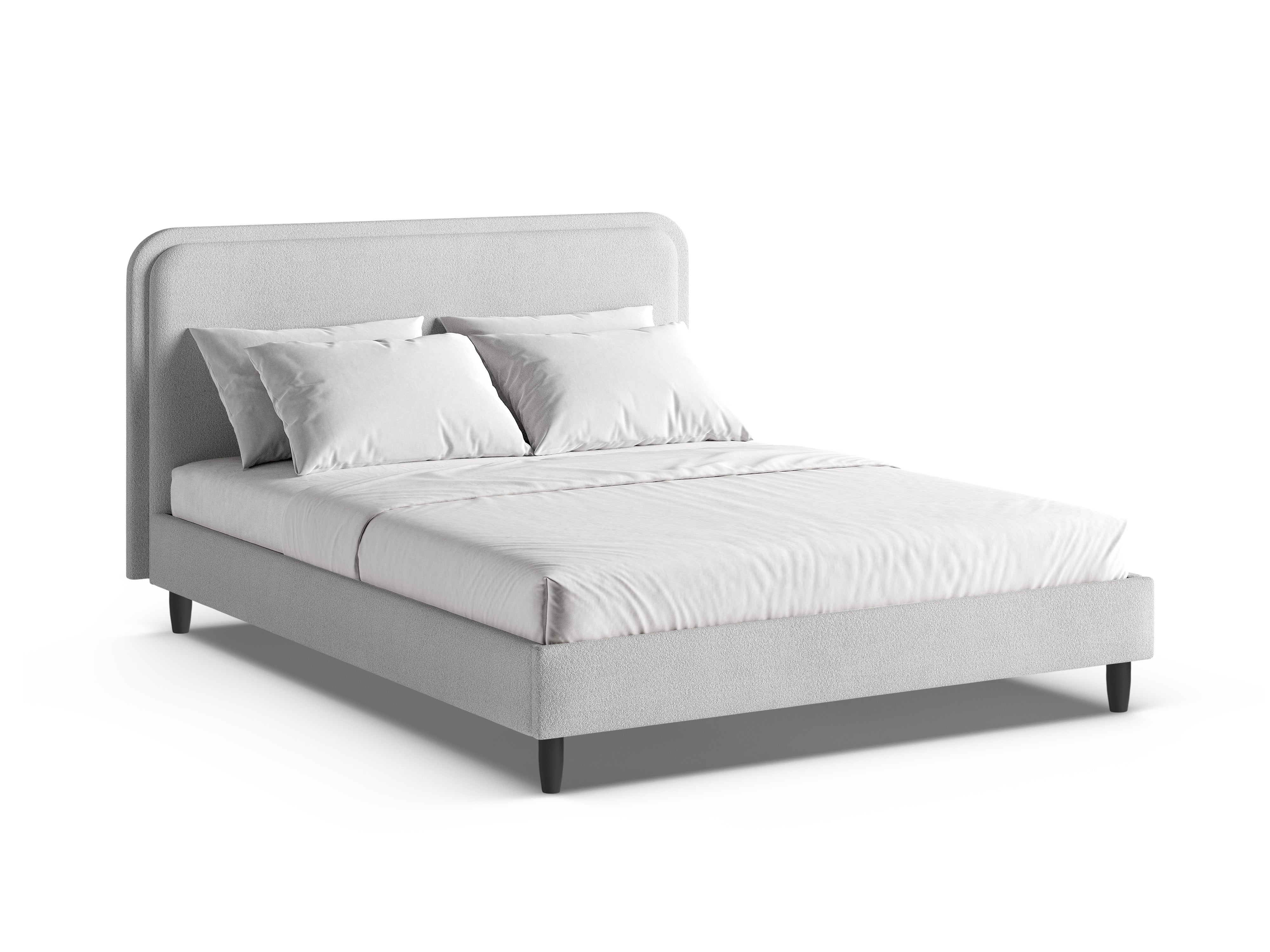 Bett AVELINE hellgrau Boucle