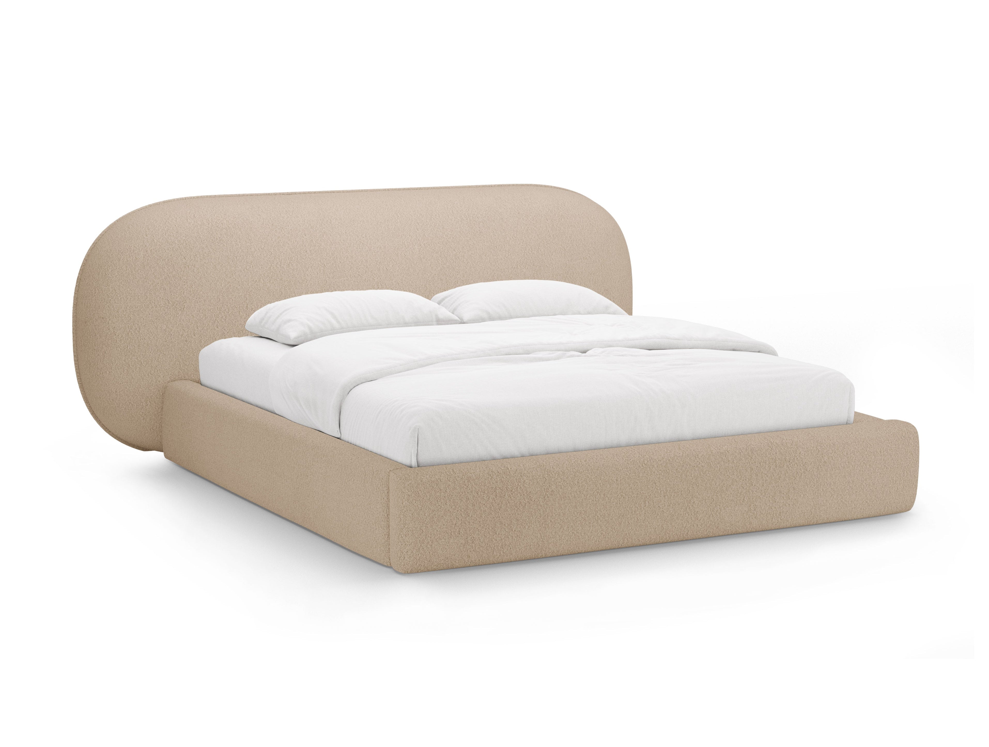 Bett OVALO beige Boucle