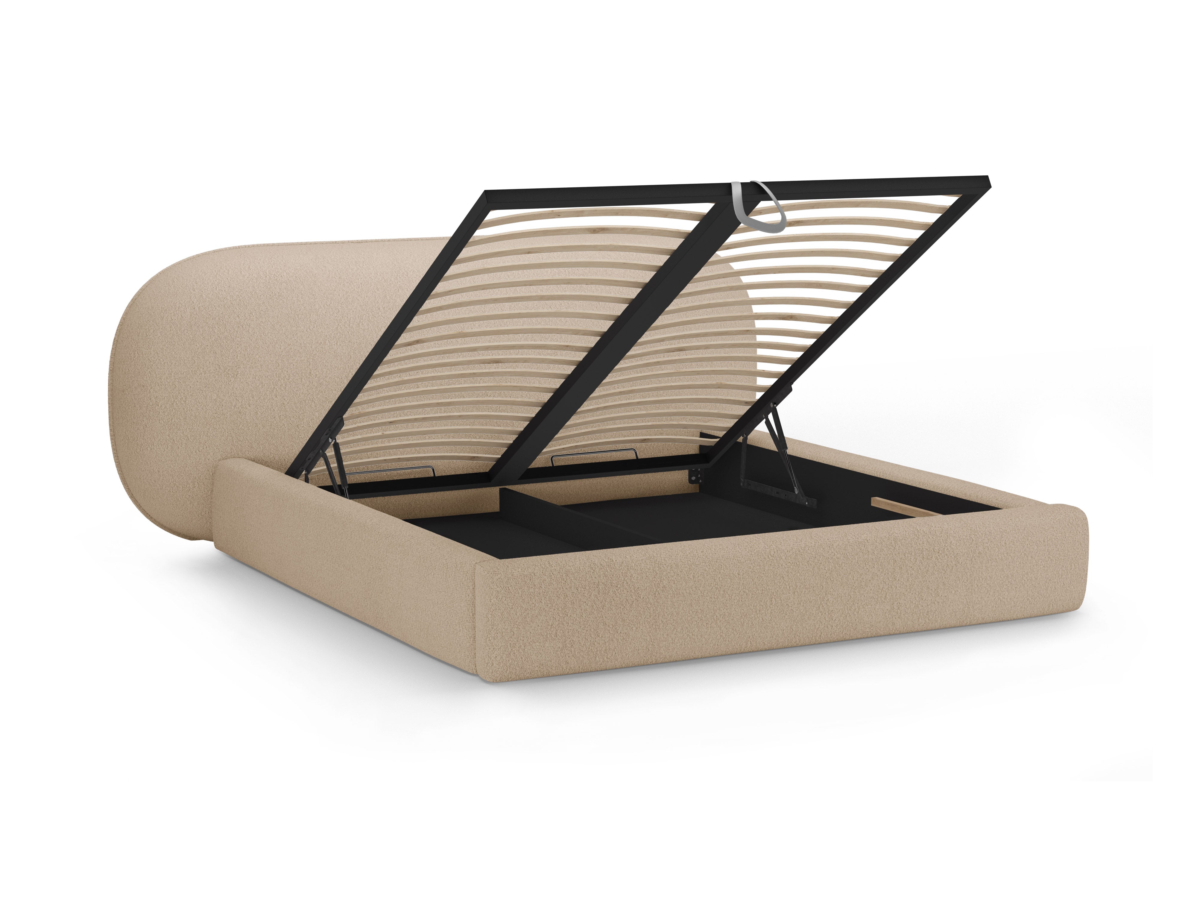 Bett OVALO beige Boucle
