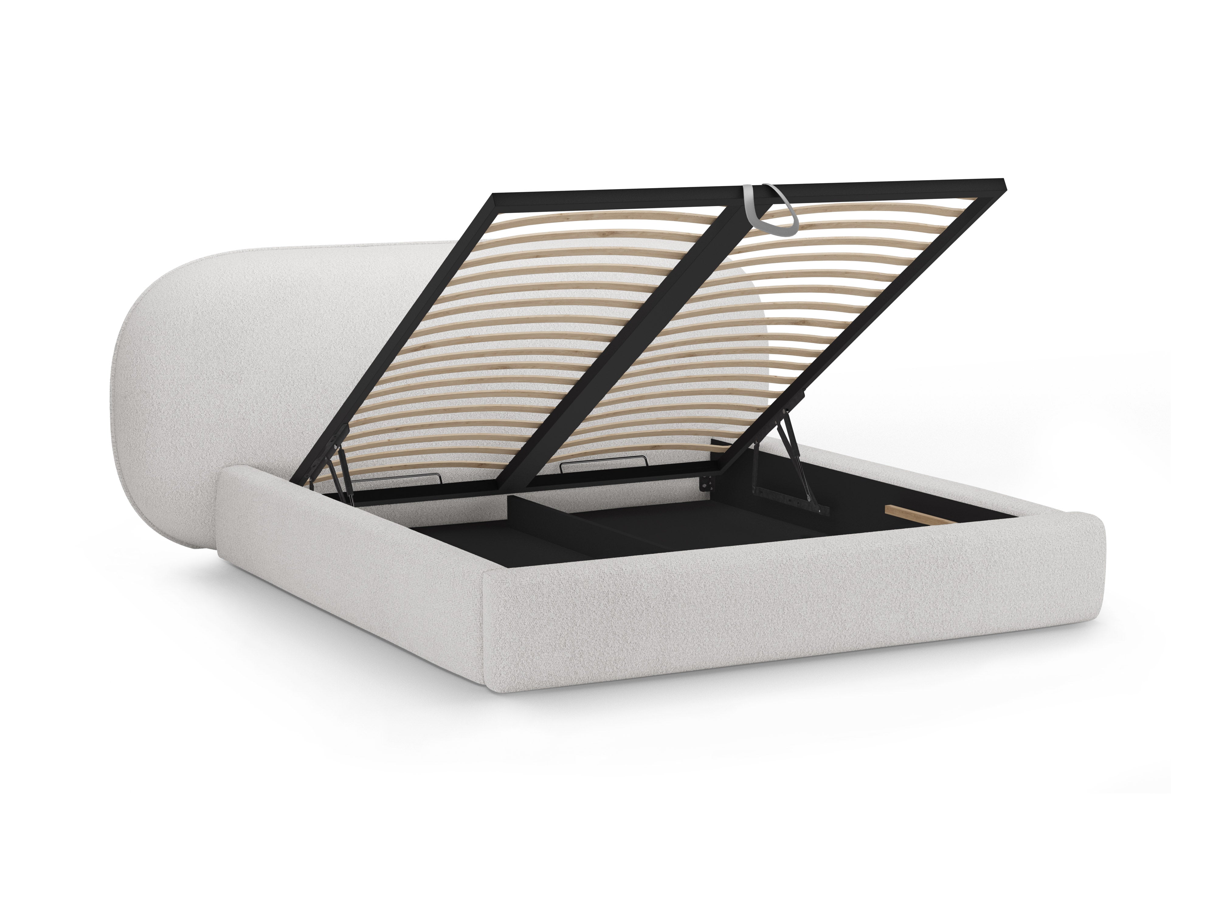 Bett OVALO hellgrau Boucle