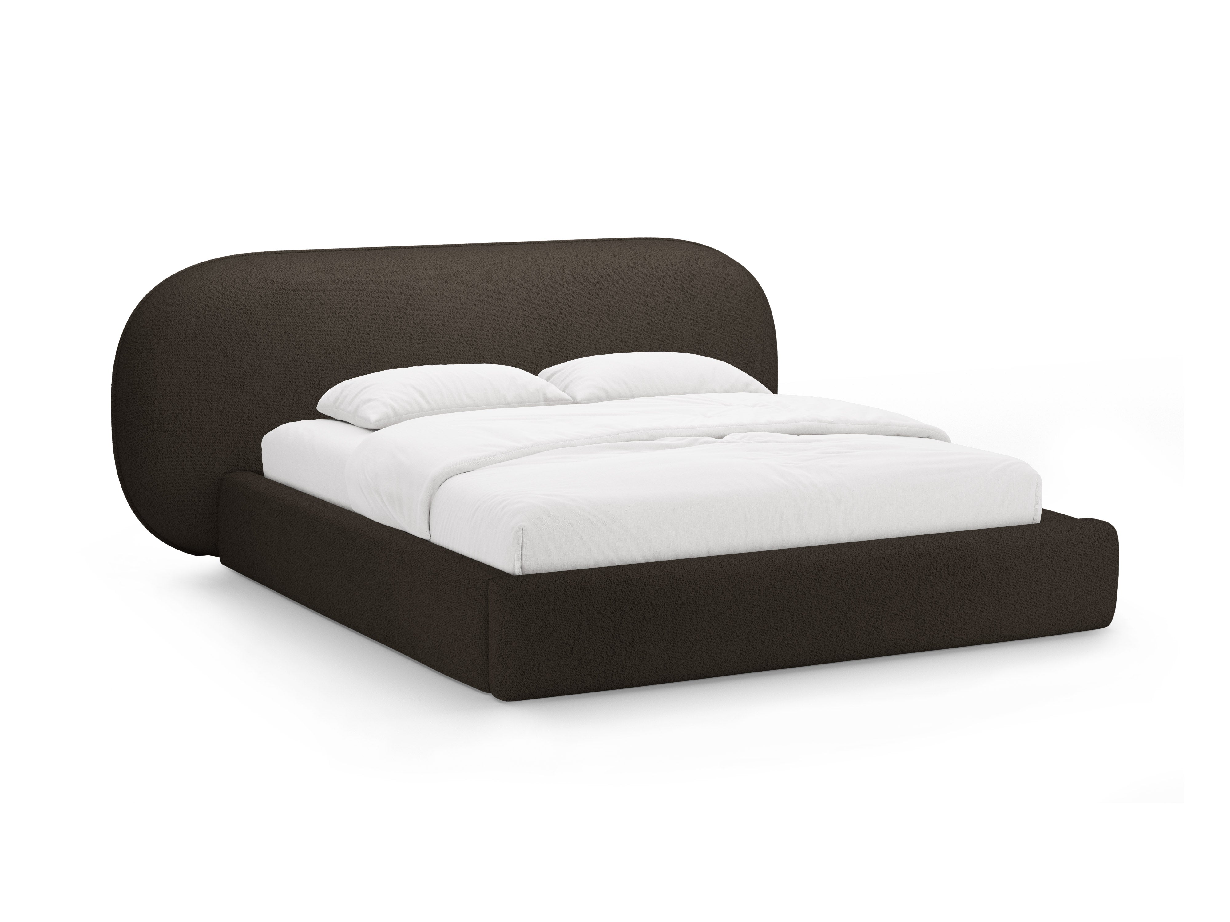 OVALO Bed in Brown Boucle