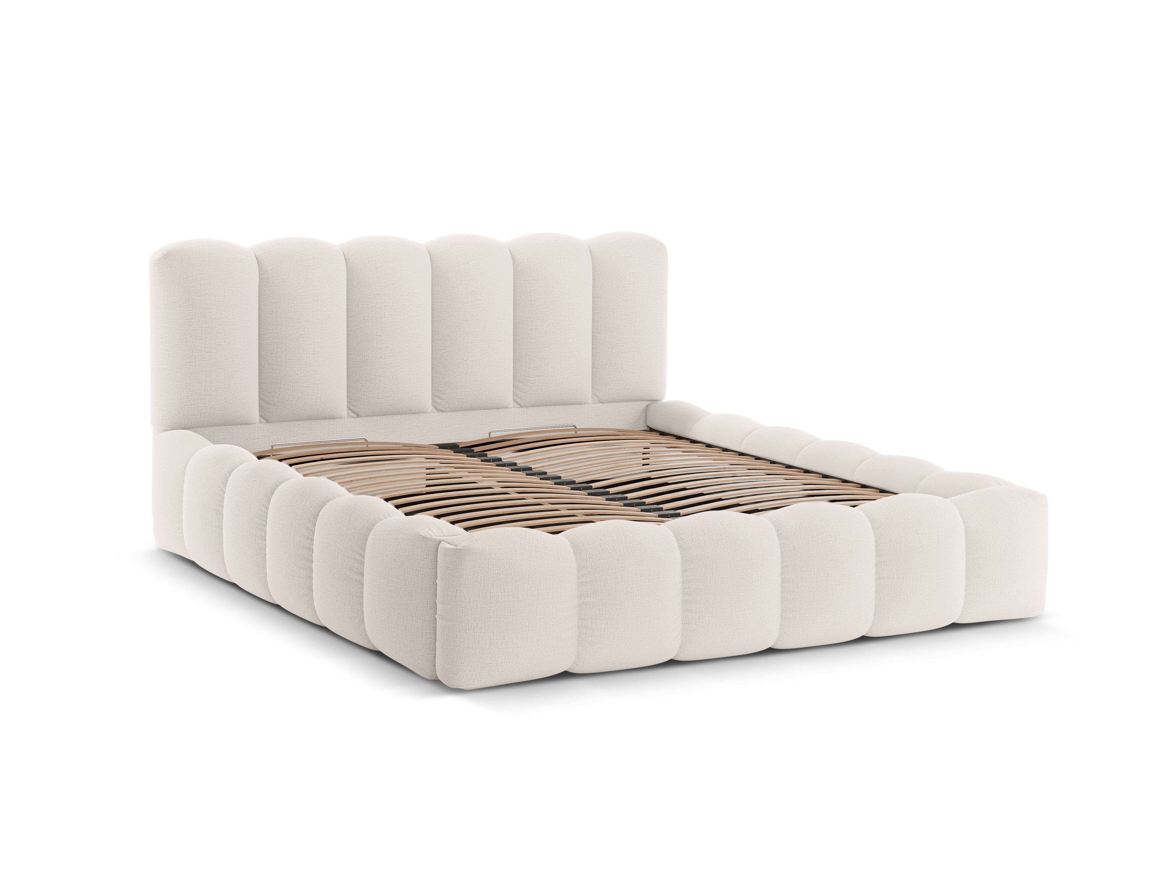 Bett mit Bettkasten LUPINE hellbeige