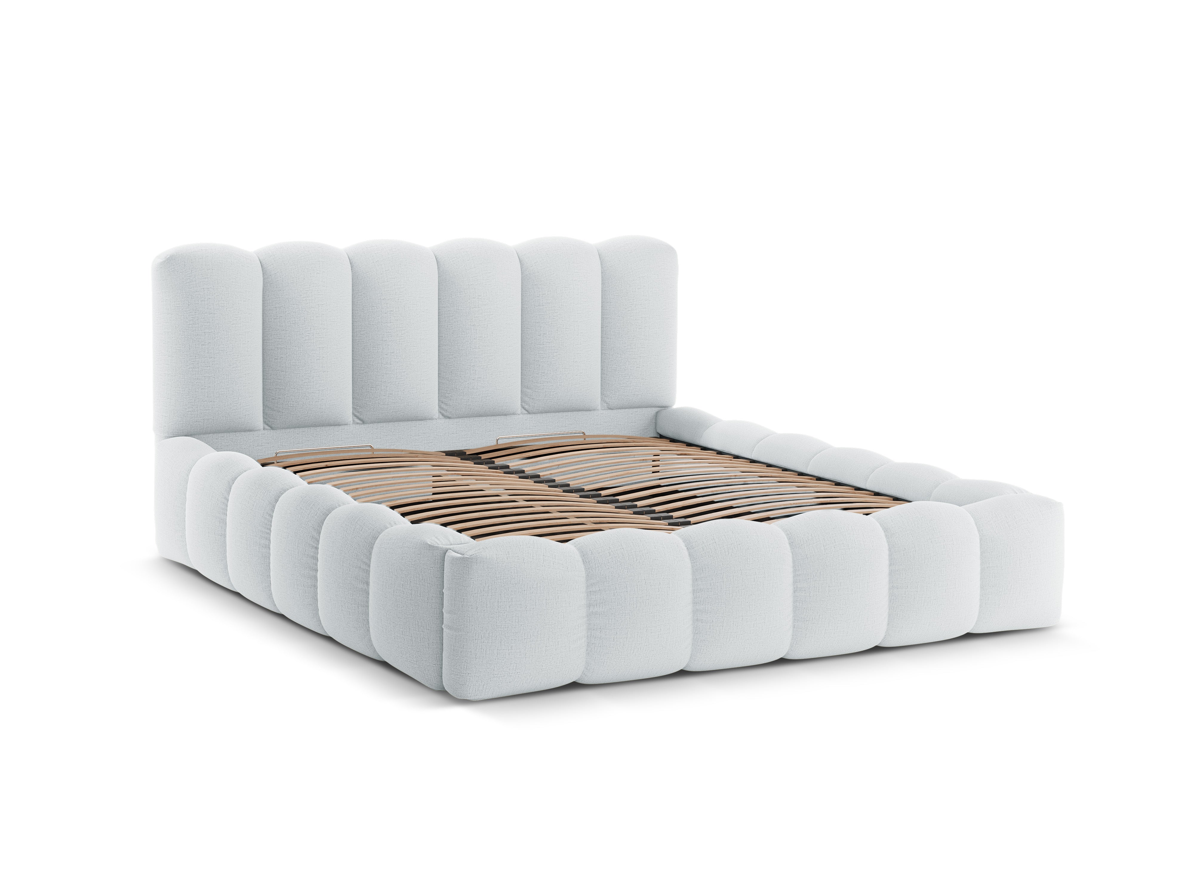 Bett mit Bettkasten LUPINE hellgrau