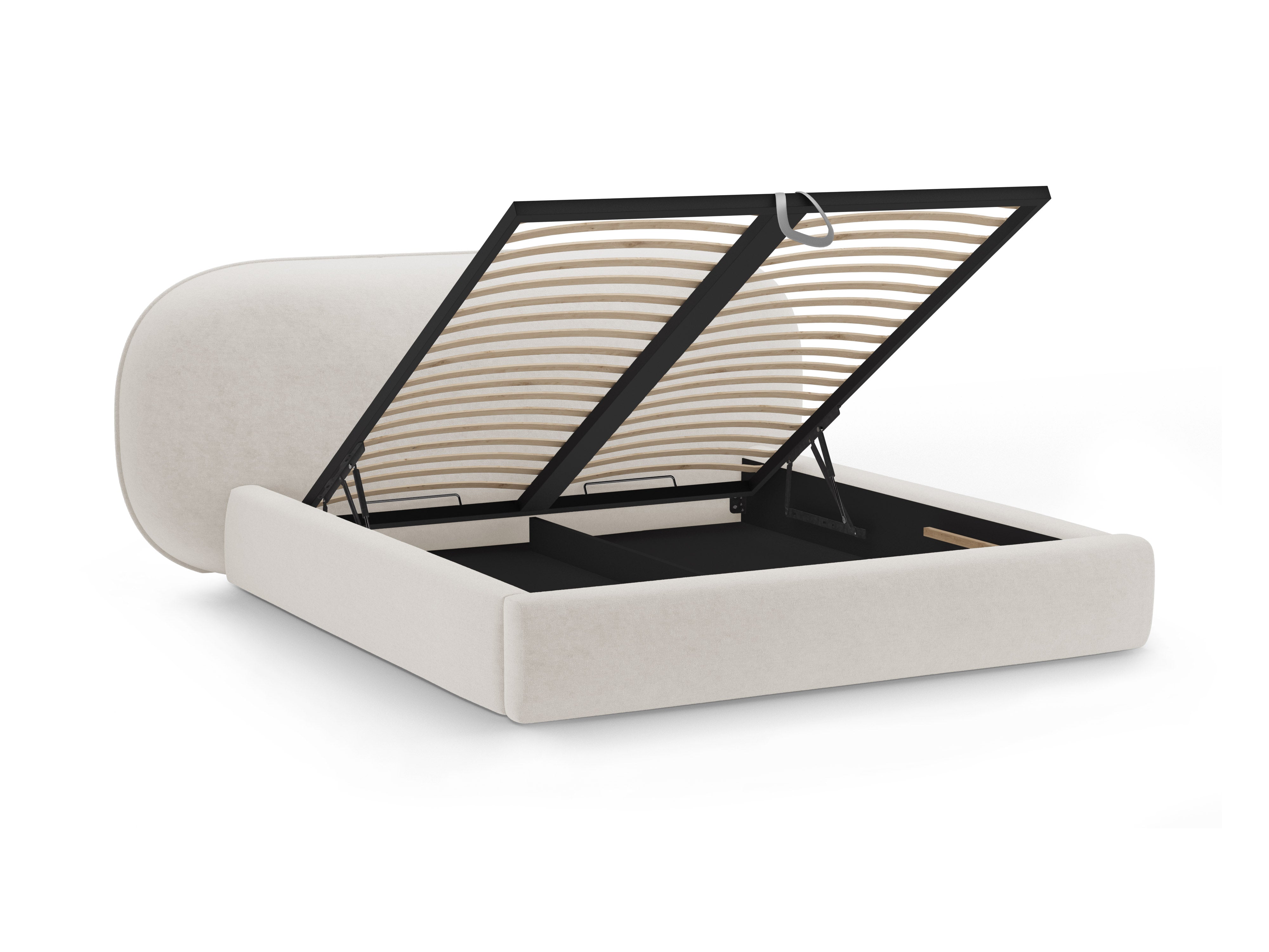 Bett OVALO hellbeige Chenille