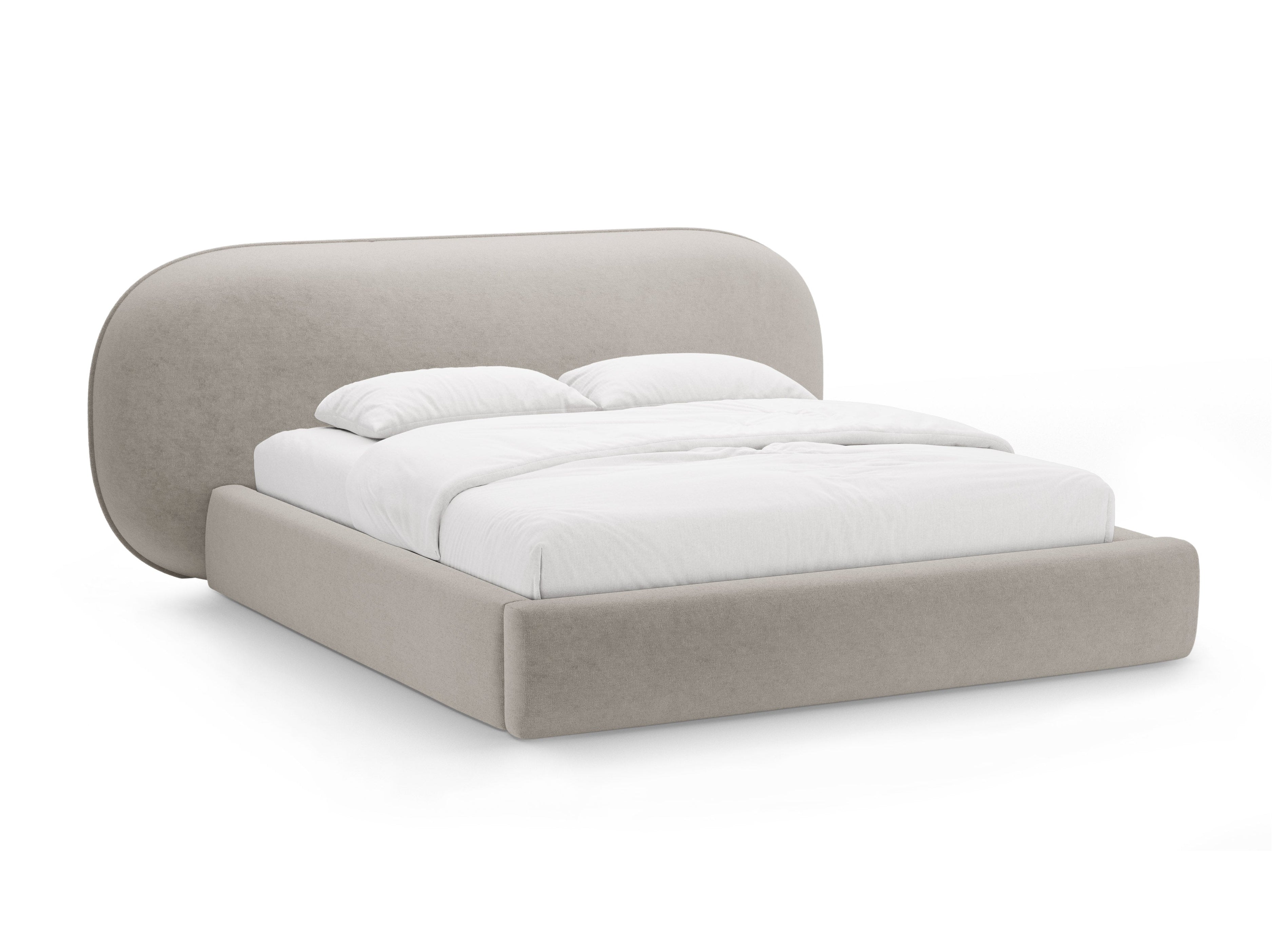 Bett OVALO beige Chenille