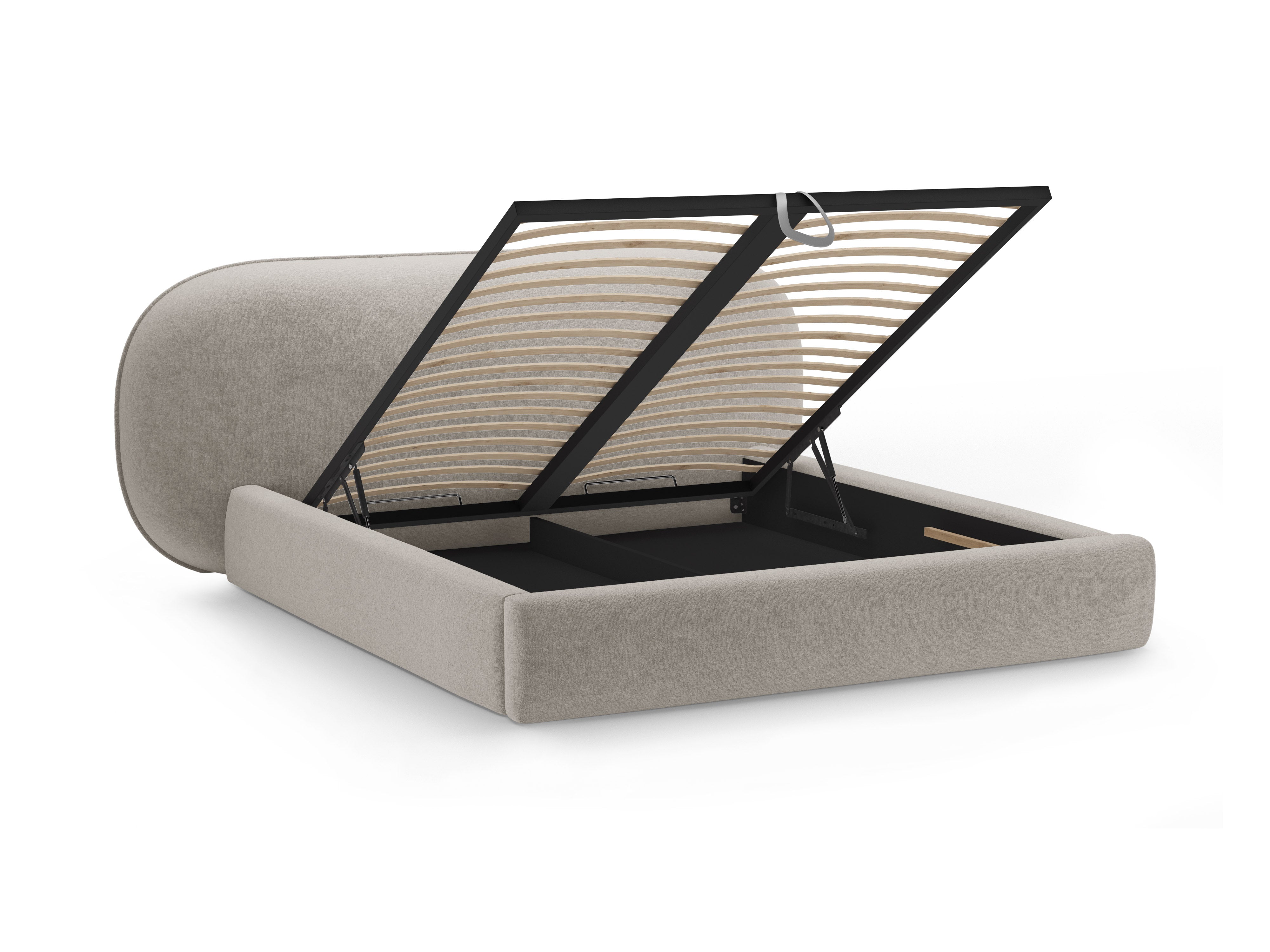 Bett OVALO beige Chenille