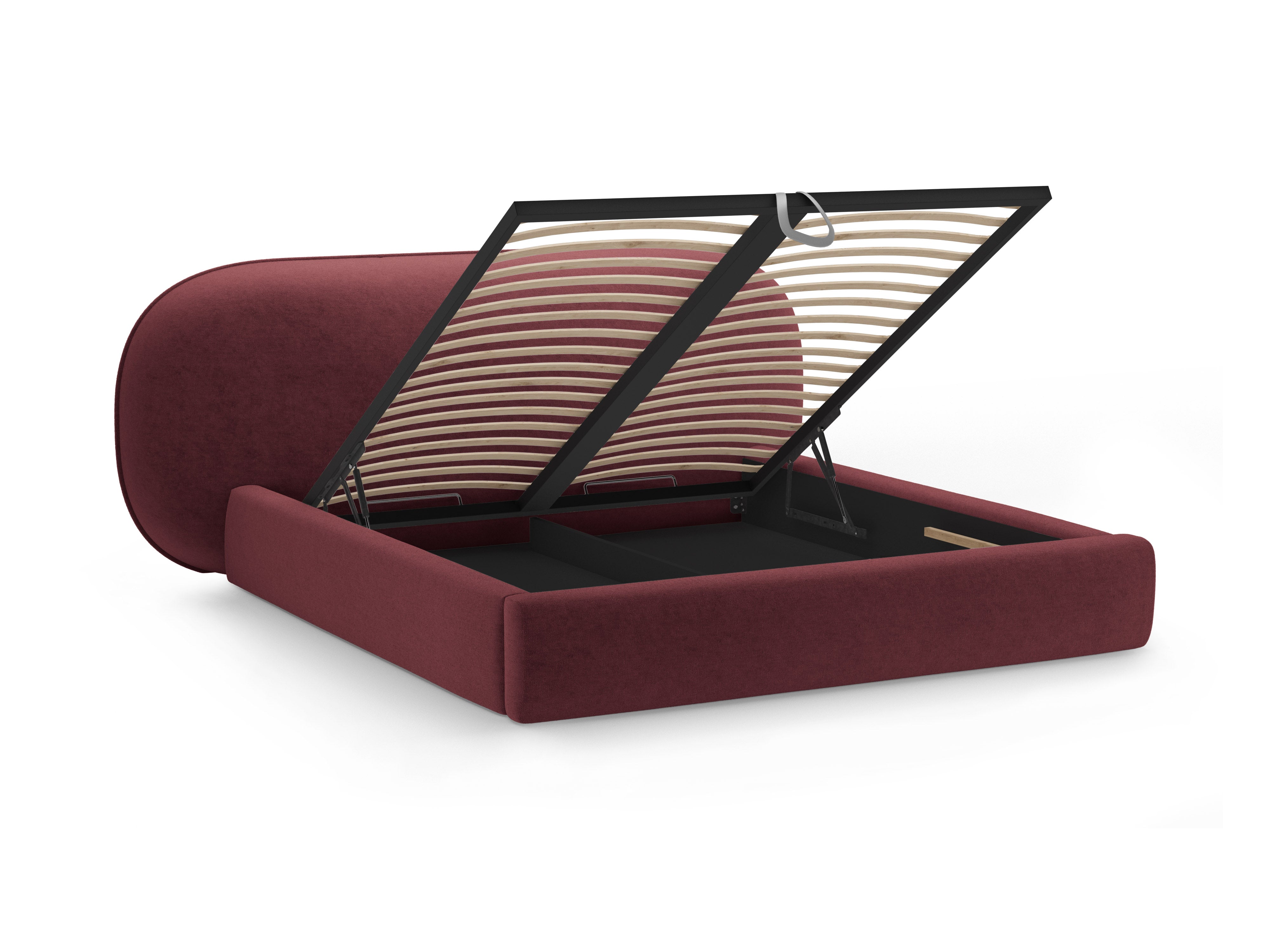 Bett OVALO kirschrot Chenille