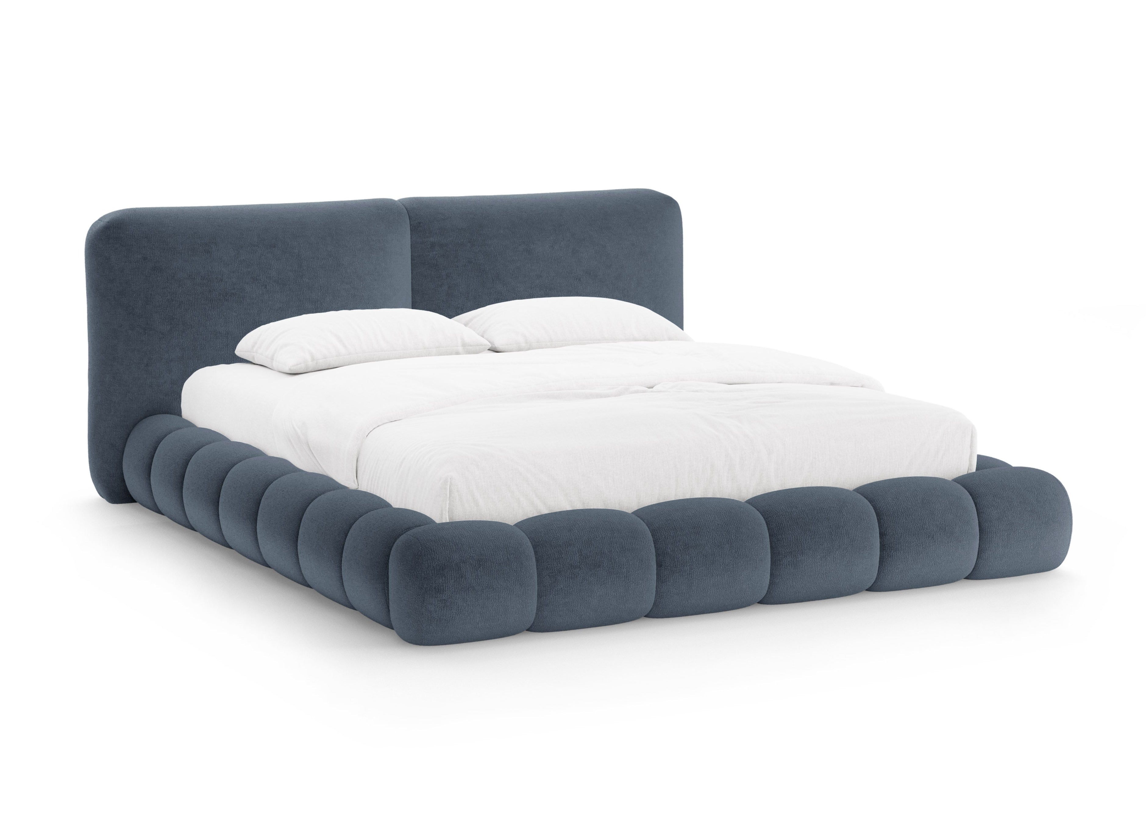 SOLANGE Bed Dark Blue Chenille