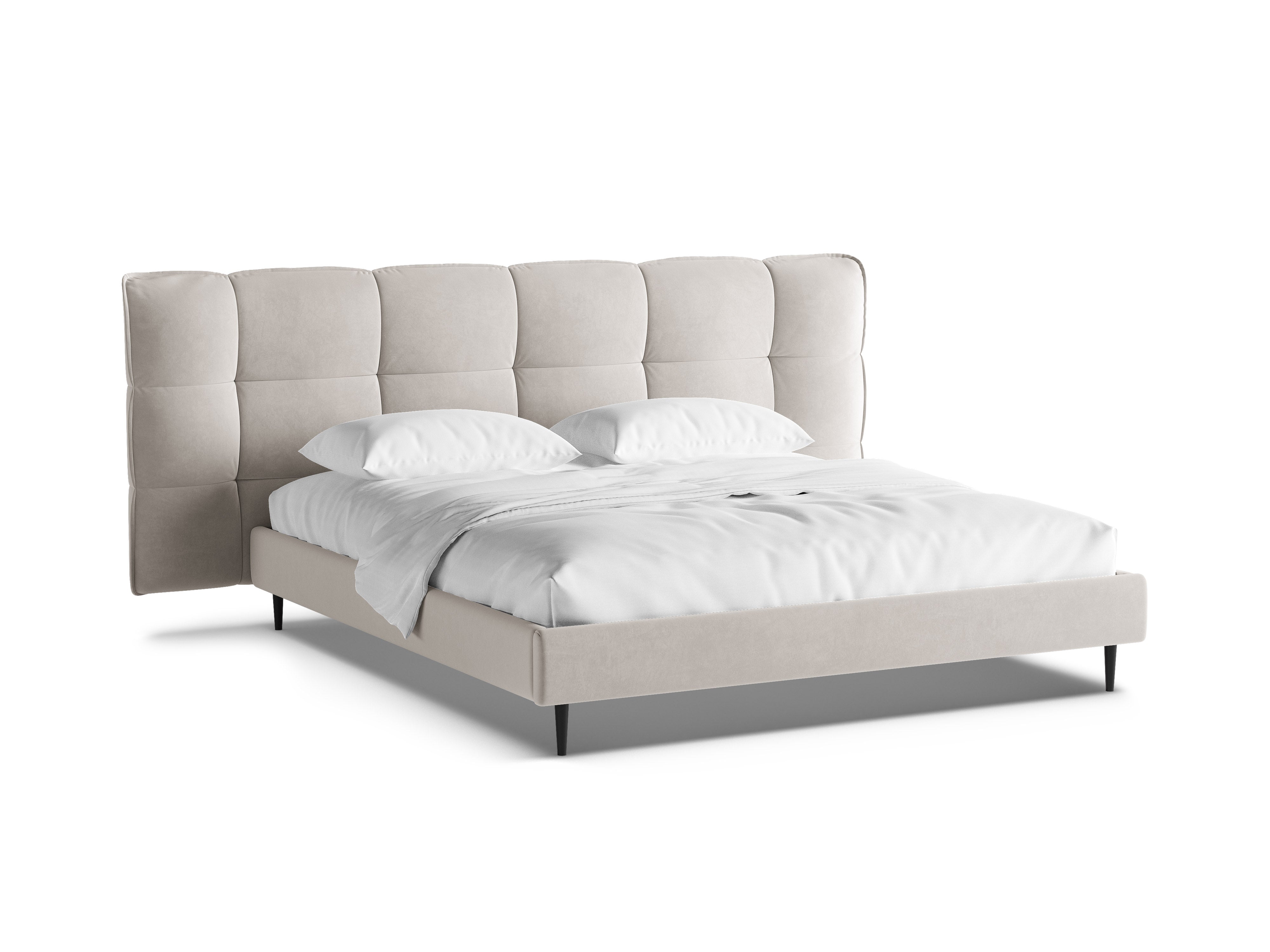 Velvet Bed ERIC Light Beige