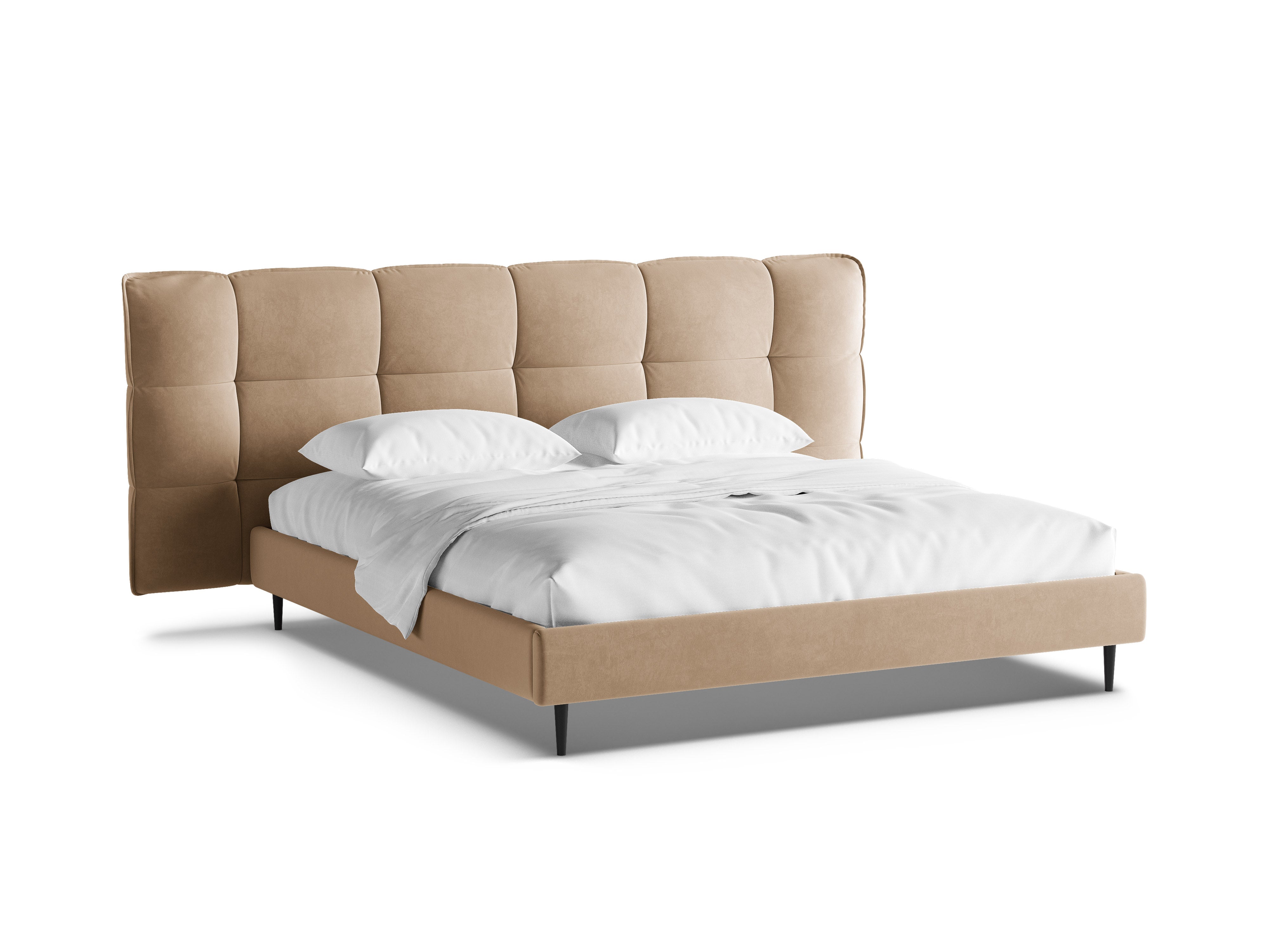 ERIC Velvet Bed in Sand