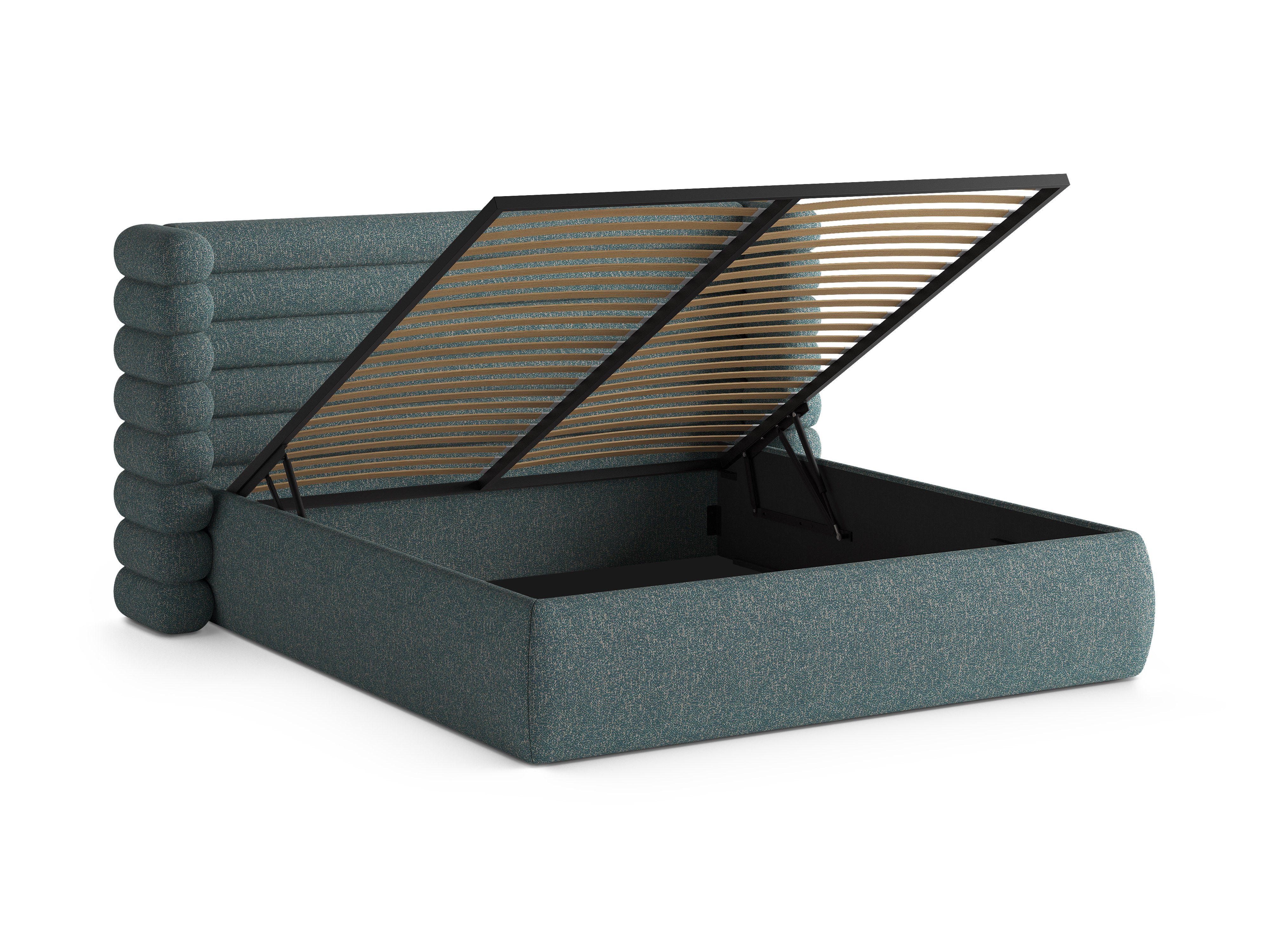 Bett MOUNT blauer Melange