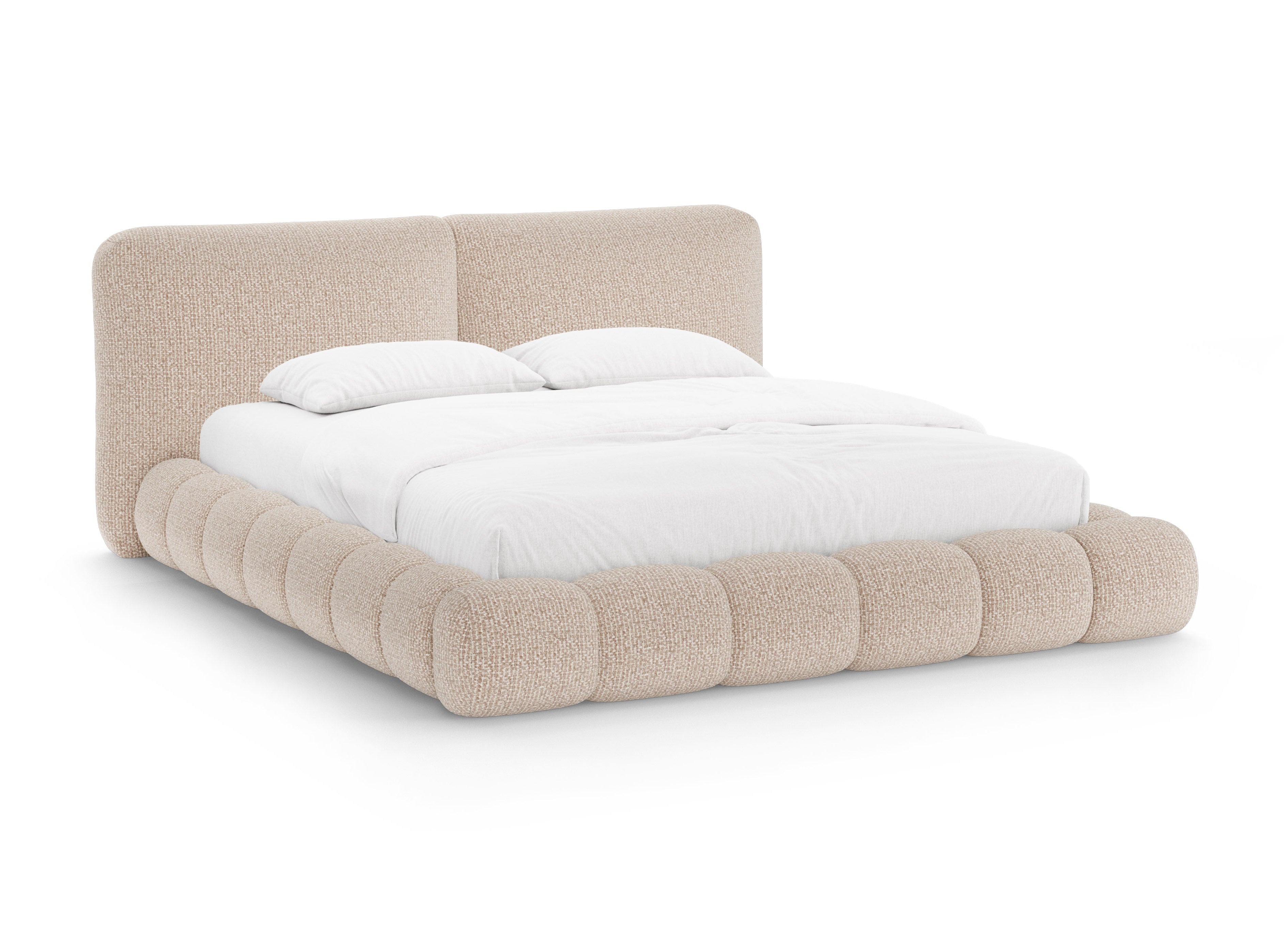 Bett SOLANGE sandfarbener Melange